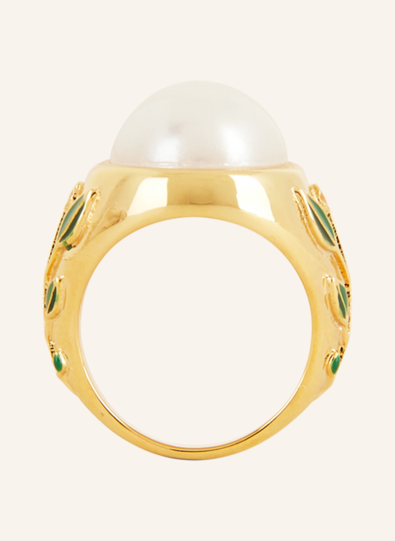 Casablanca Ring, Color: GOLD/ WHITE/ GREEN (Image 2)