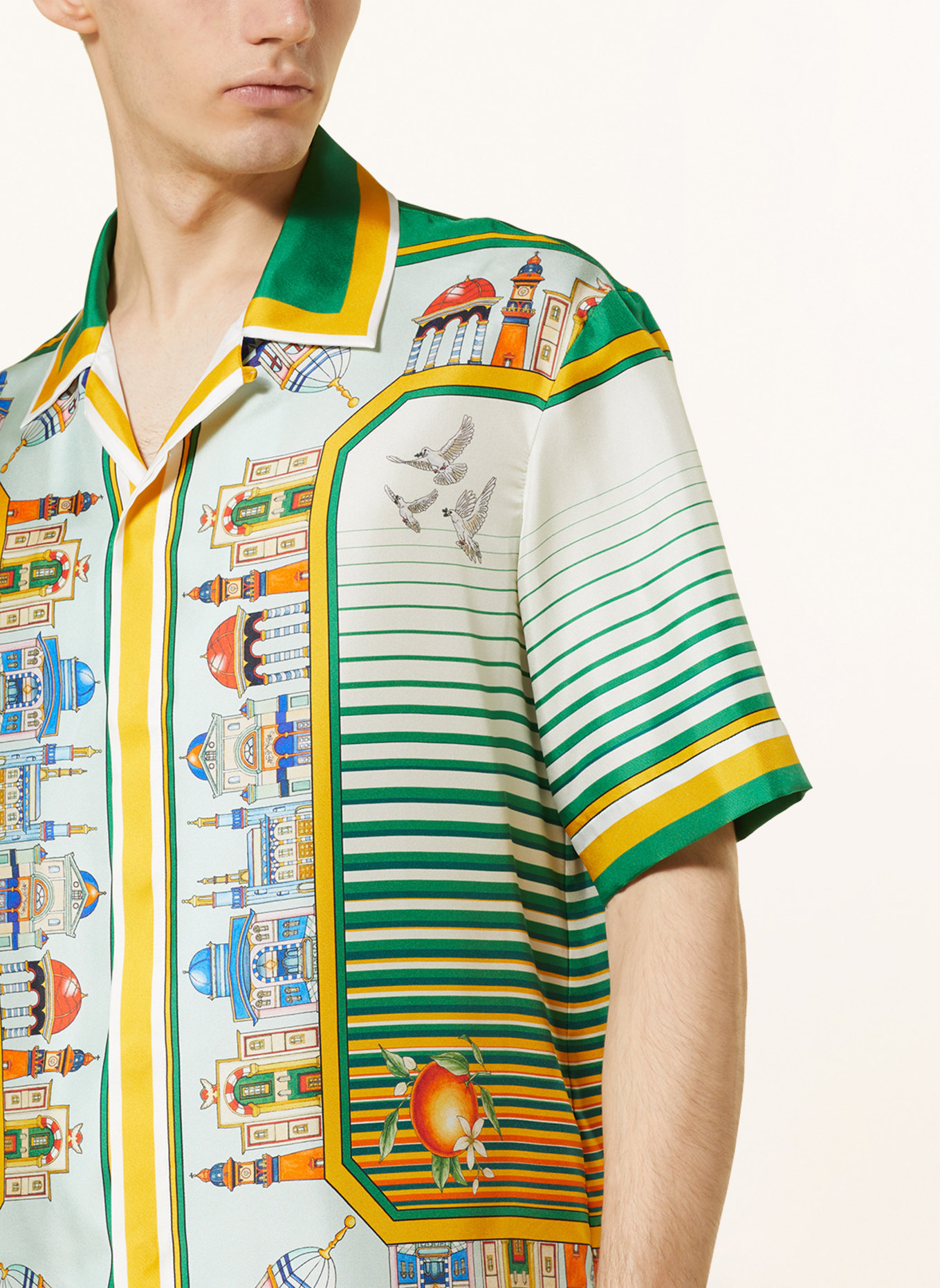 Casablanca Koszula z klapami comfort fit z jedwabiu, Kolor: ZIELONY/ CIEMNOŻÓŁTY/ NIEBIESKI (Obrazek 4)