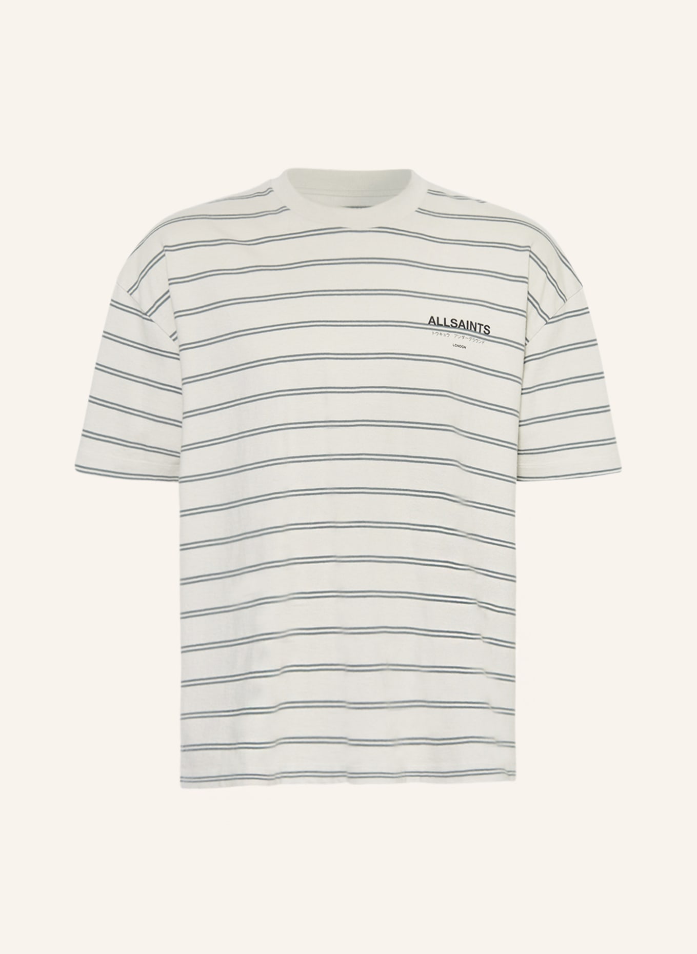 ALLSAINTS T-Shirt UNDERGROUND, Farbe: CREME/ KHAKI (Bild 1)
