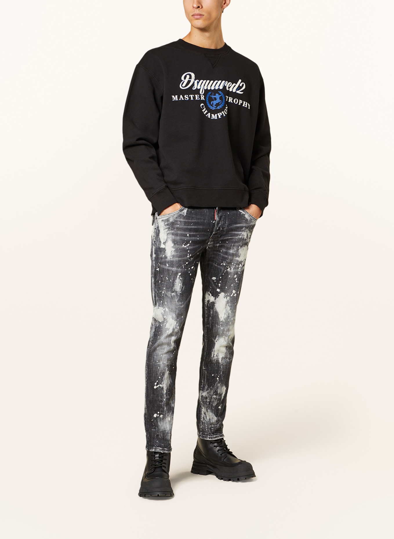 DSQUARED2 Sweatshirt, Color: BLACK/ WHITE/ BLUE (Image 2)