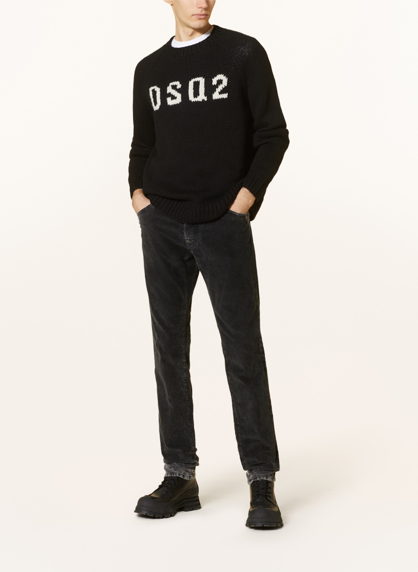 DSQUARED2 Corduroy trousers COOL GUY extra slim fit, Color: BLACK (Image 2)