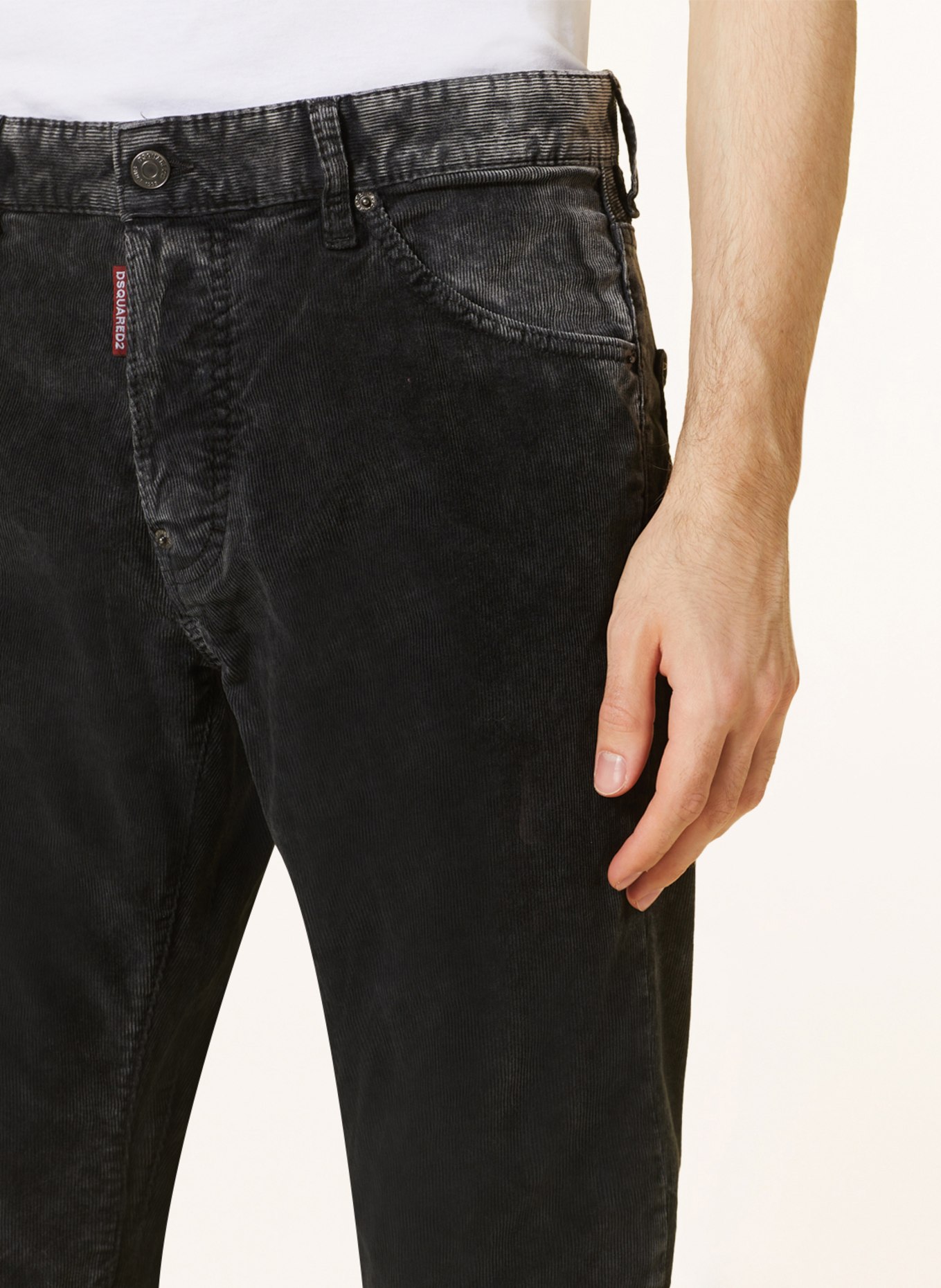 DSQUARED2 Spodnie sztruksowe COOL GUY extra slim fit, Kolor: CZARNY (Obrazek 5)