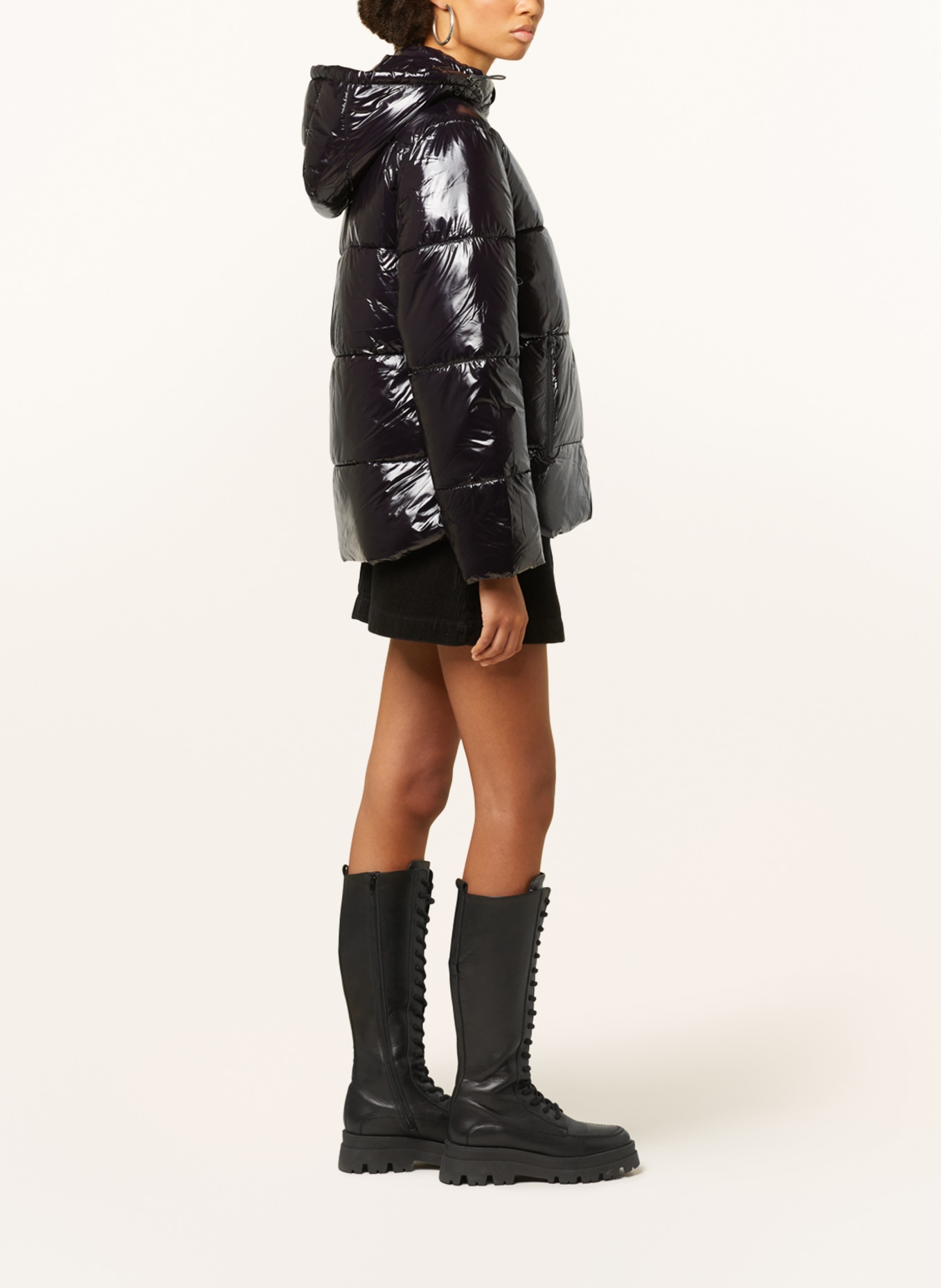 NEO NOIR Quilted jacket with detachable hood, Color: BLACK (Image 4)