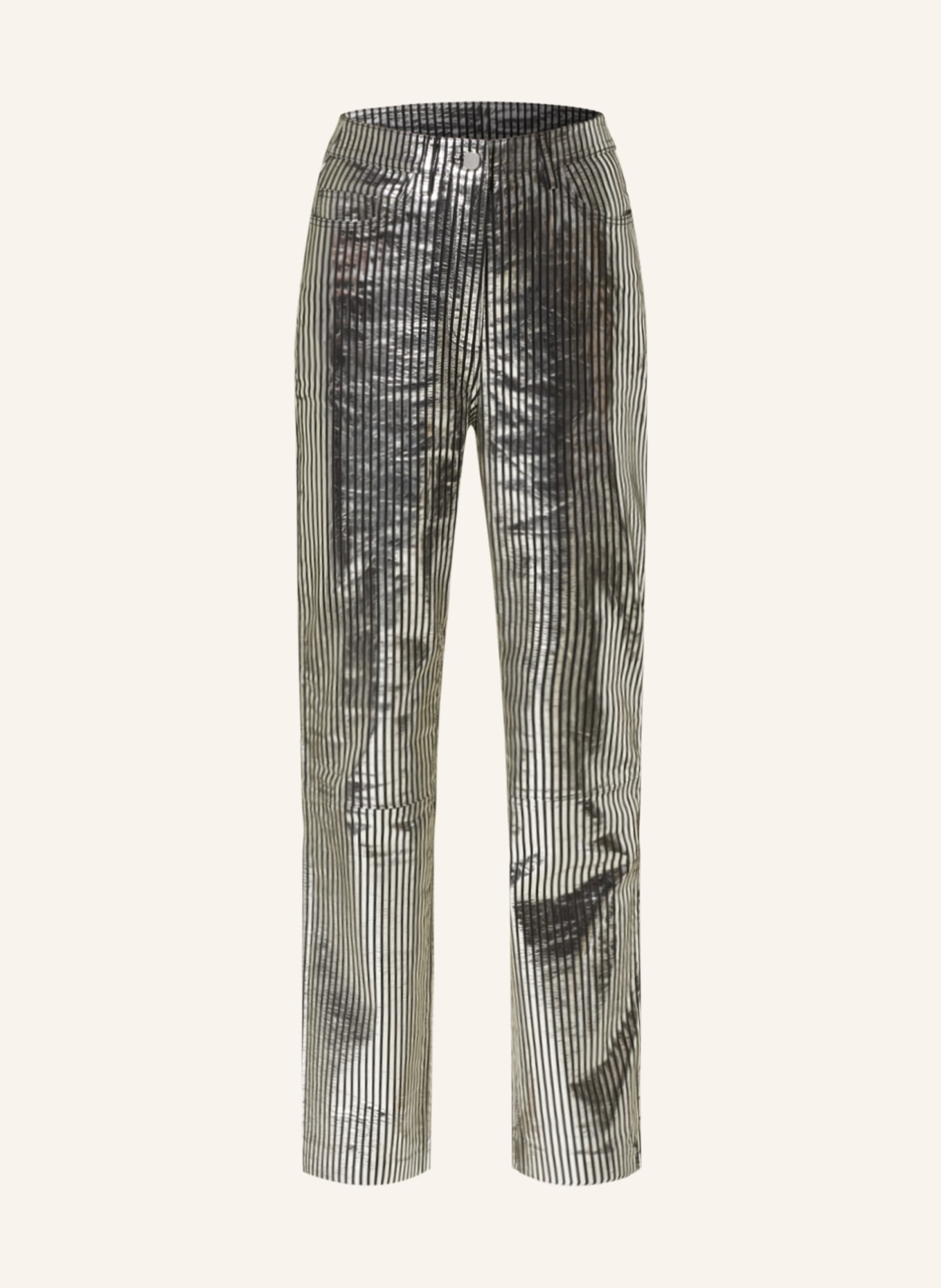 REMAIN Spodnie skórzane, Kolor: CZARNY/ SREBRNY (Obrazek 1)