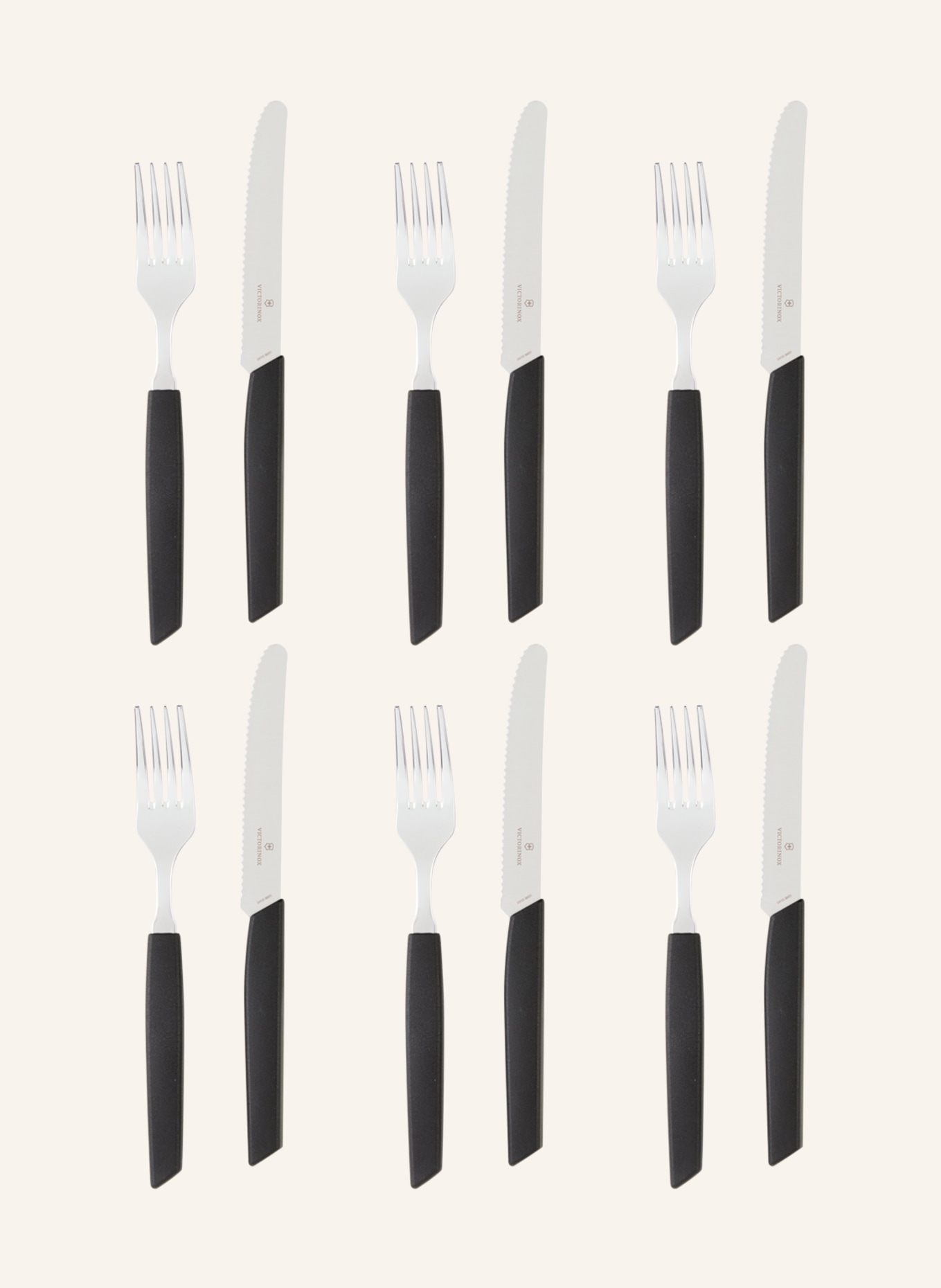 VICTORINOX 12-piece Cutlery set SWISS MODERN, Color: BLACK (Image 1)
