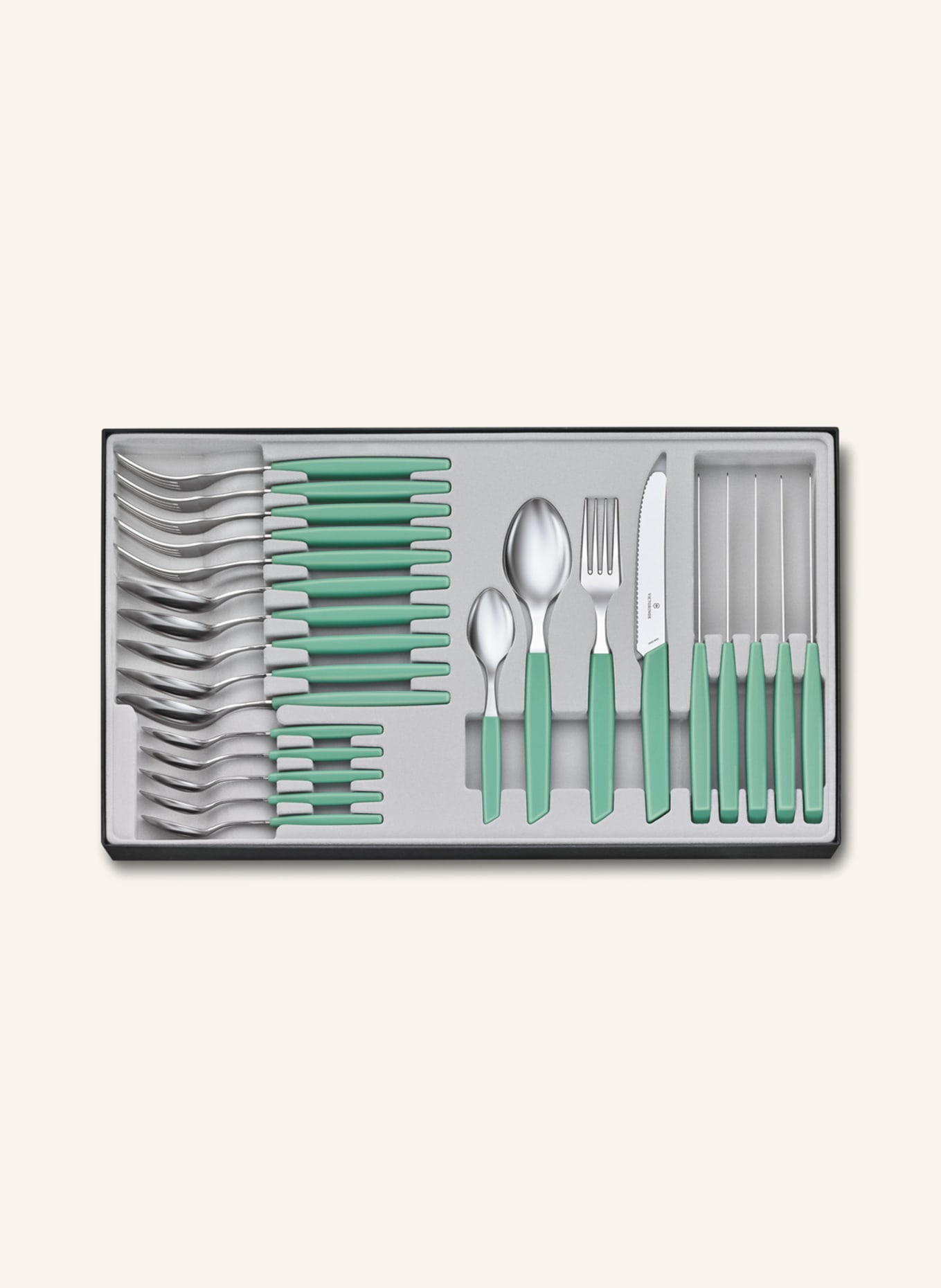 VICTORINOX 24-piece Cutlery set SWISS MODERN, Color: MINT (Image 2)