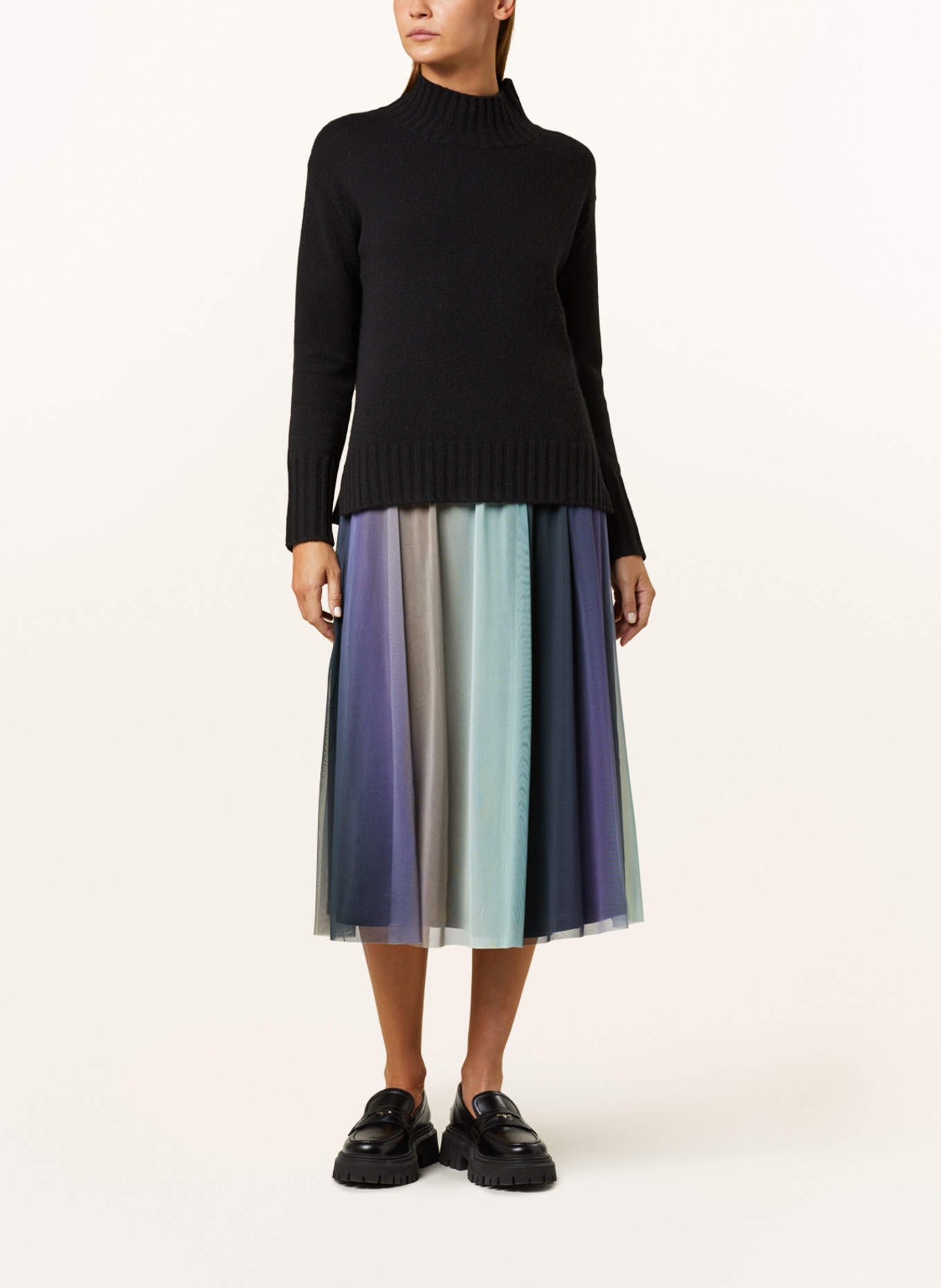 CINQUE Mesh skirt CIFAB, Color: MINT/ DARK PURPLE/ LIGHT BROWN (Image 2)