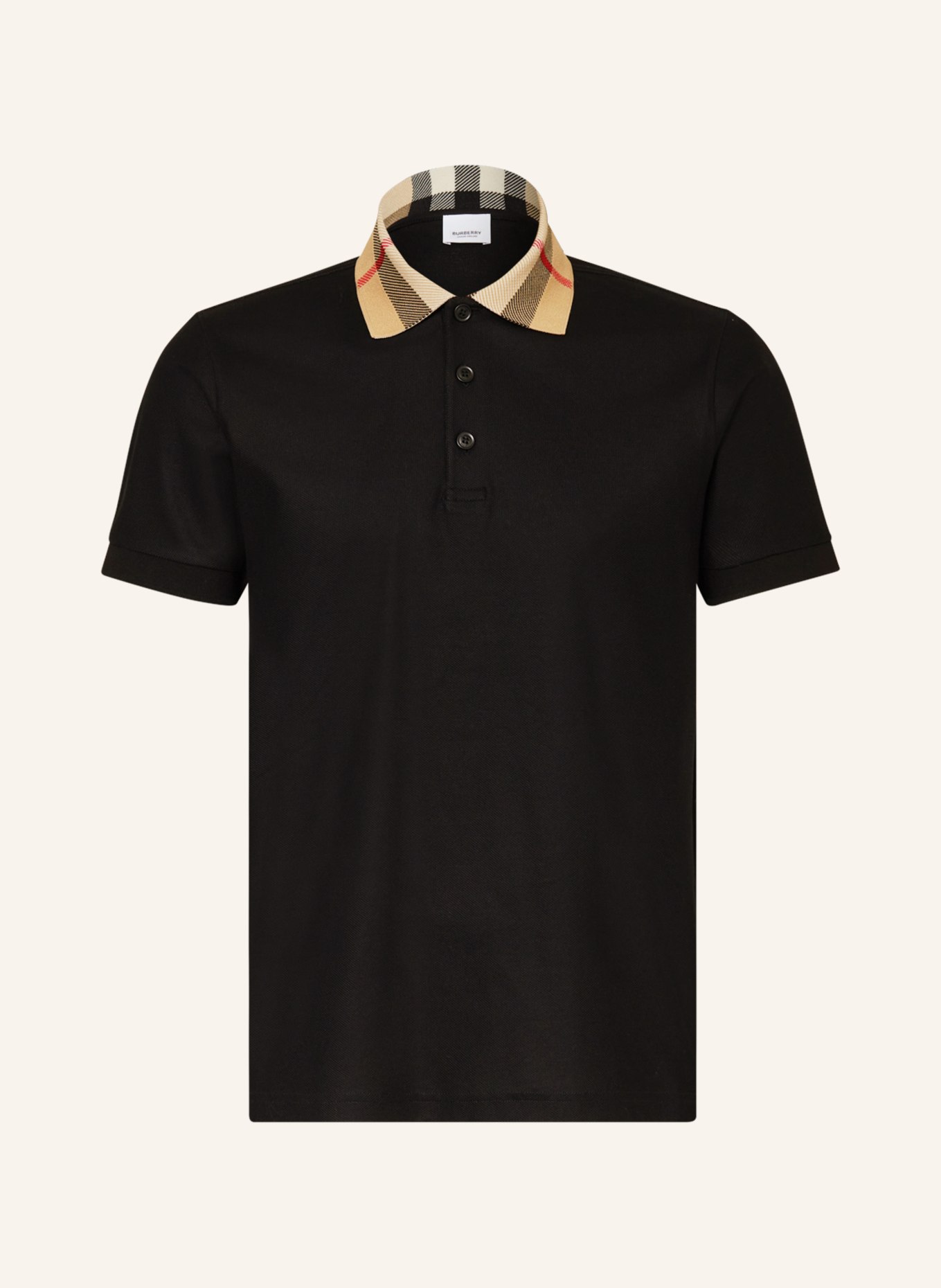 BURBERRY Piqué-Poloshirt CODY, Farbe: SCHWARZ (Bild 1)