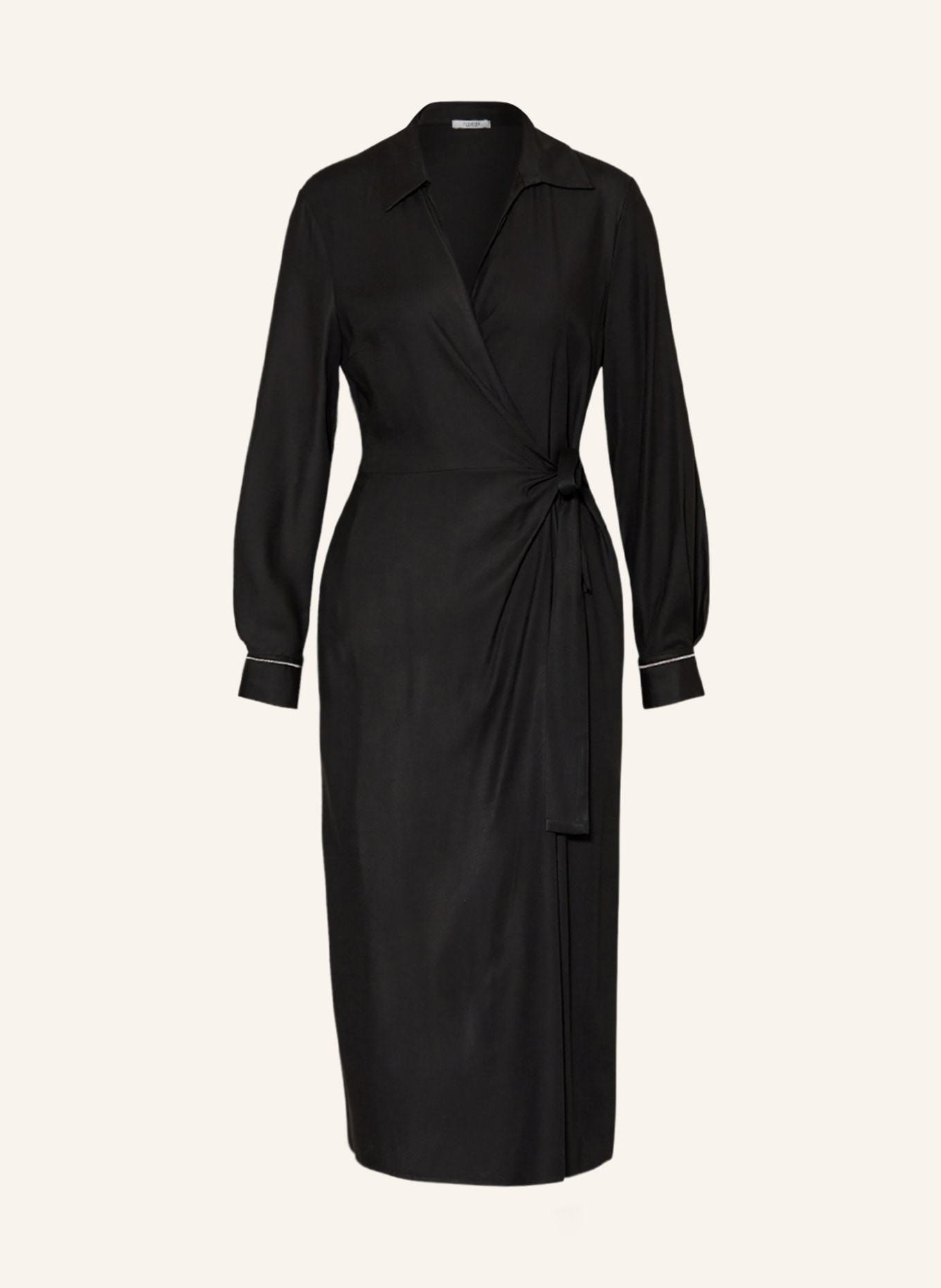 PESERICO Wrap dress, Color: BLACK/ SILVER (Image 1)