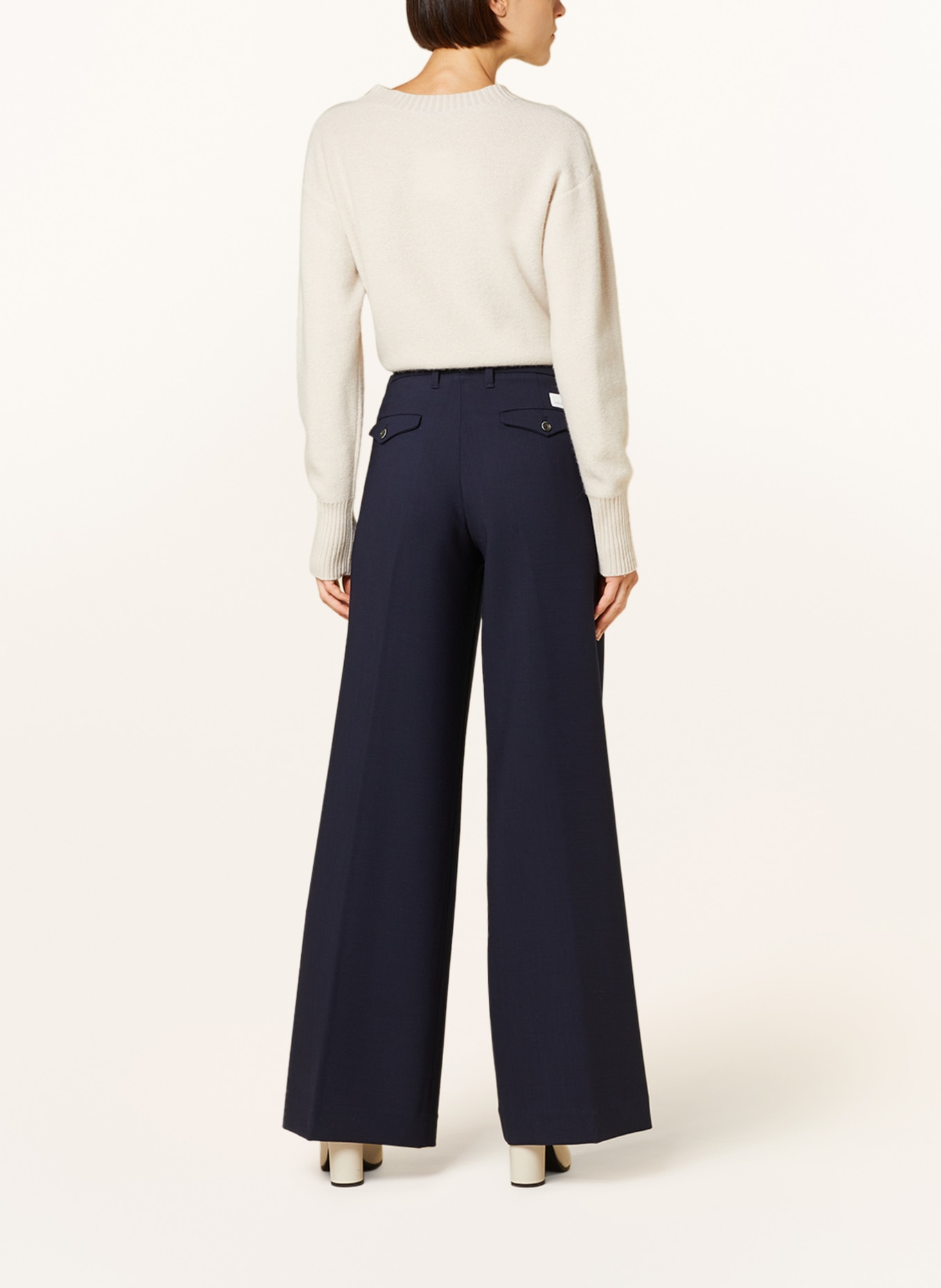 nine:inthe:morning Wide leg trousers NADJA: DARK BLUE