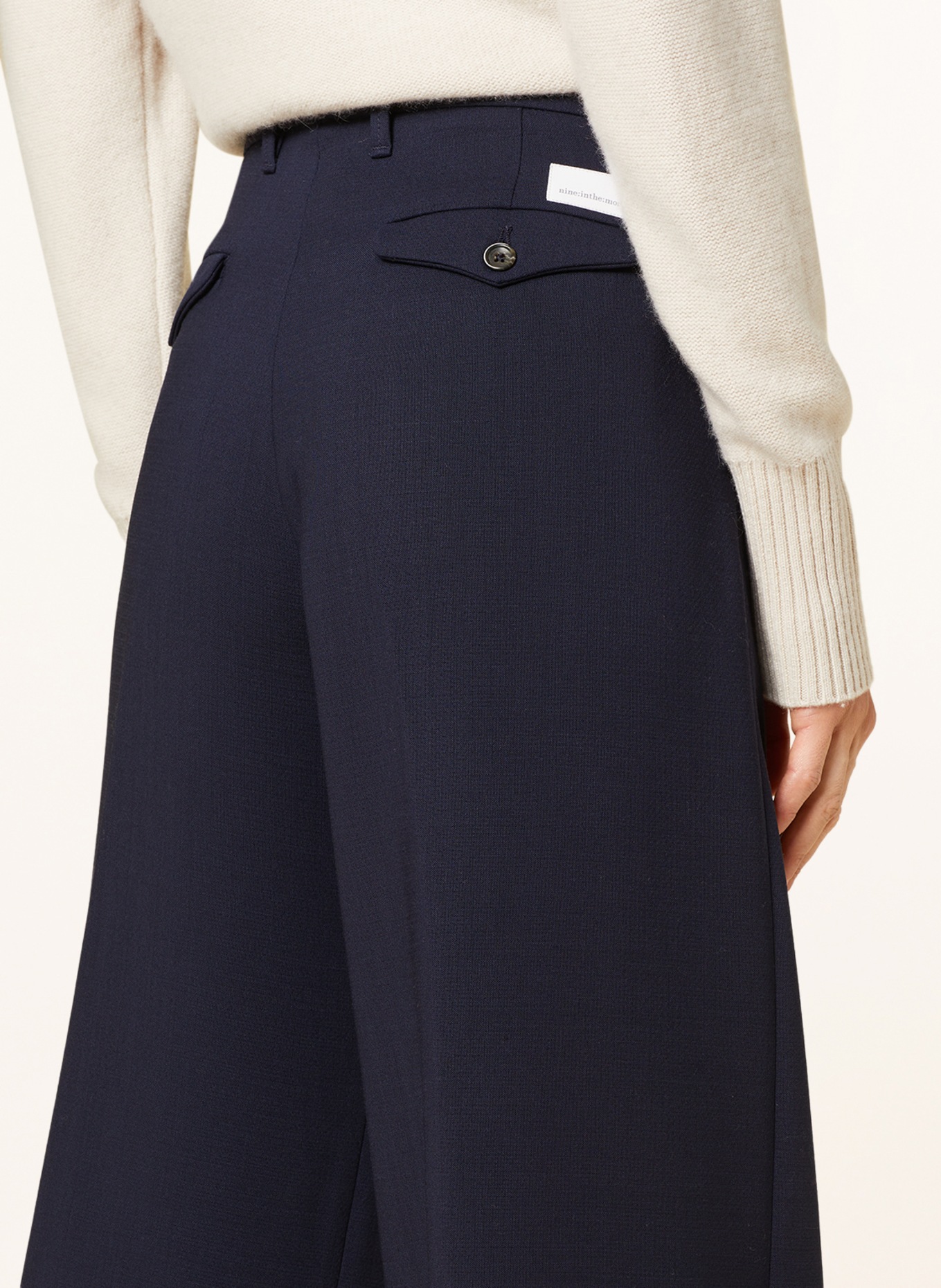 nine:inthe:morning Wide leg trousers NADJA: DARK BLUE