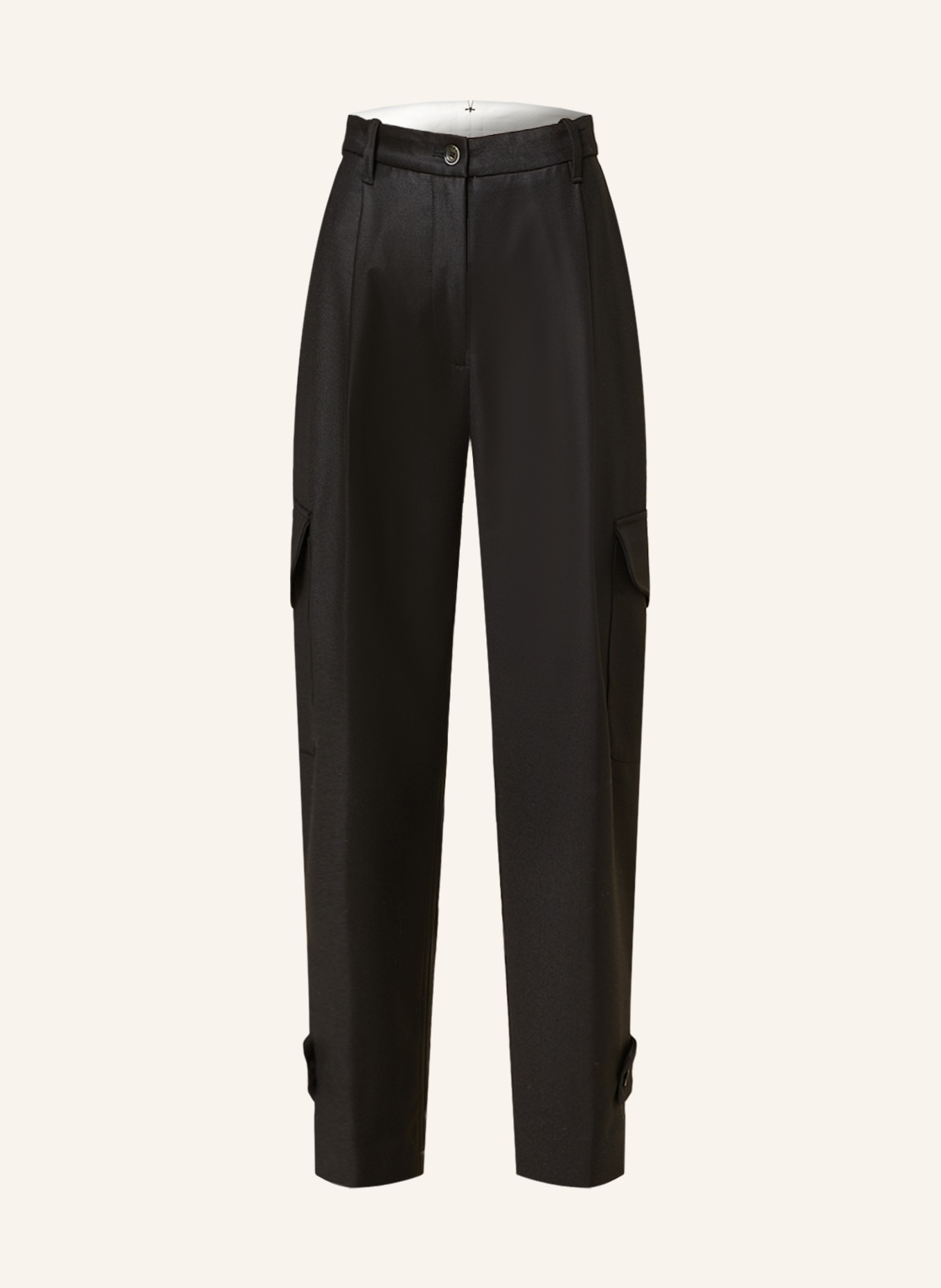 nine:inthe:morning Cargo pants Sophie in flannel, Color: BLACK (Image 1)