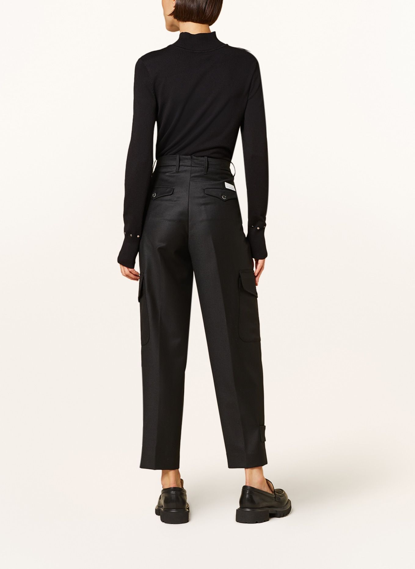 nine:inthe:morning Cargo pants Sophie in flannel, Color: BLACK (Image 3)