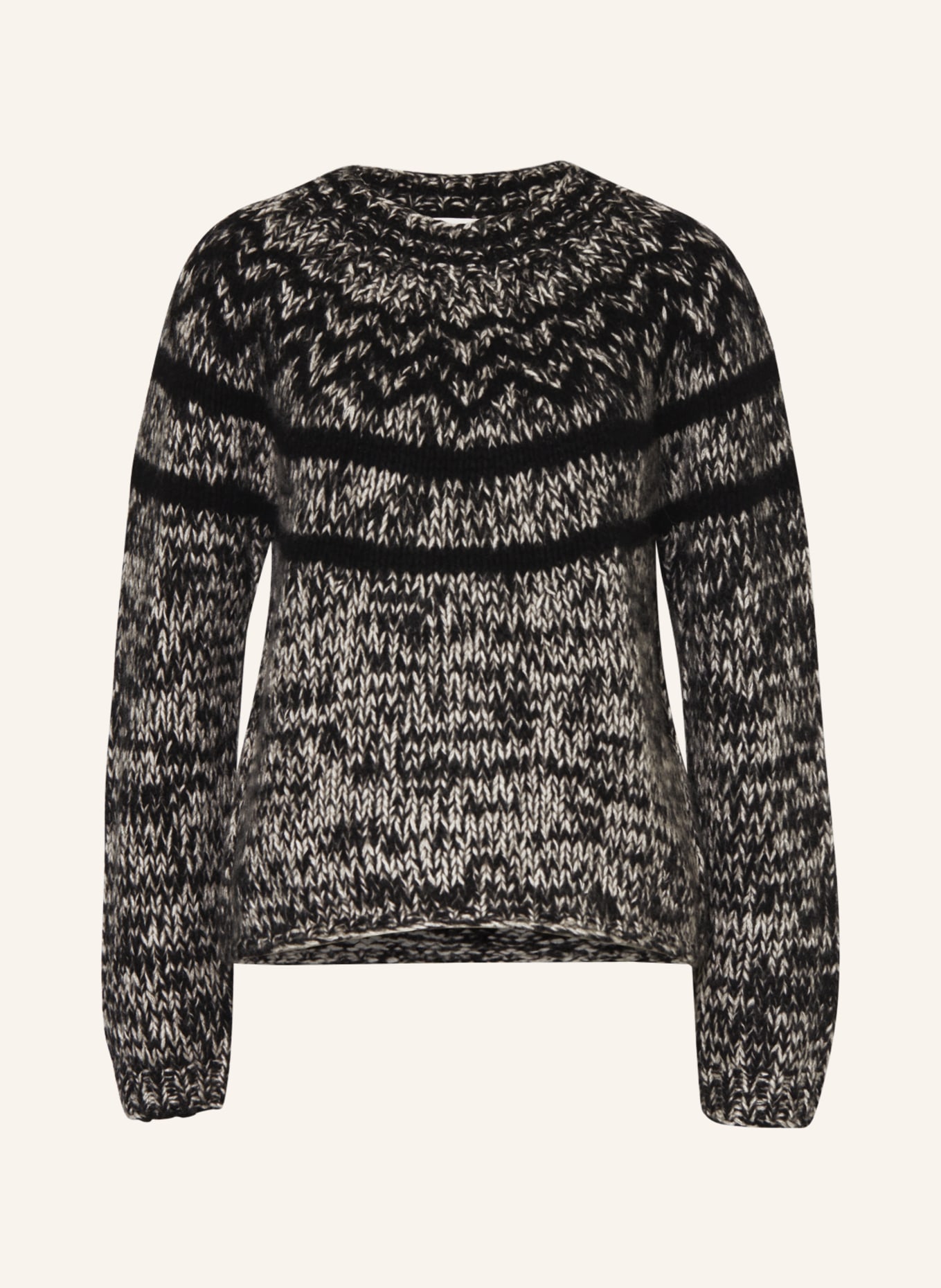 HEMISPHERE Sweter z dodatkiem kaszmiru, Kolor: CZARNY/ BIAŁY (Obrazek 1)
