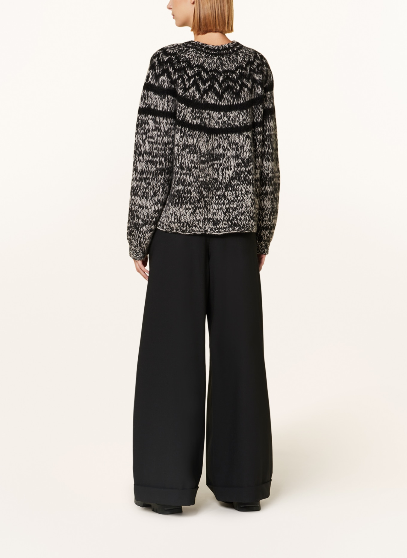 HEMISPHERE Sweater with cashmere, Color: BLACK/ WHITE (Image 3)
