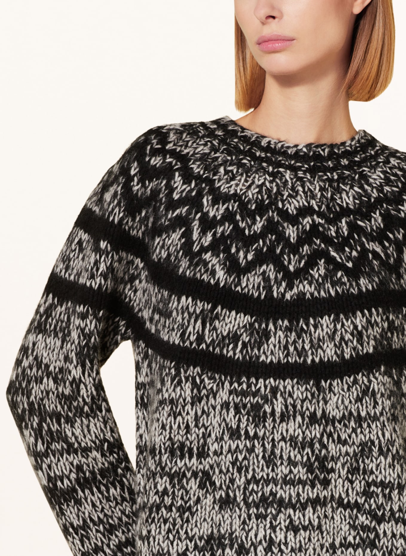 HEMISPHERE Sweater with cashmere, Color: BLACK/ WHITE (Image 4)