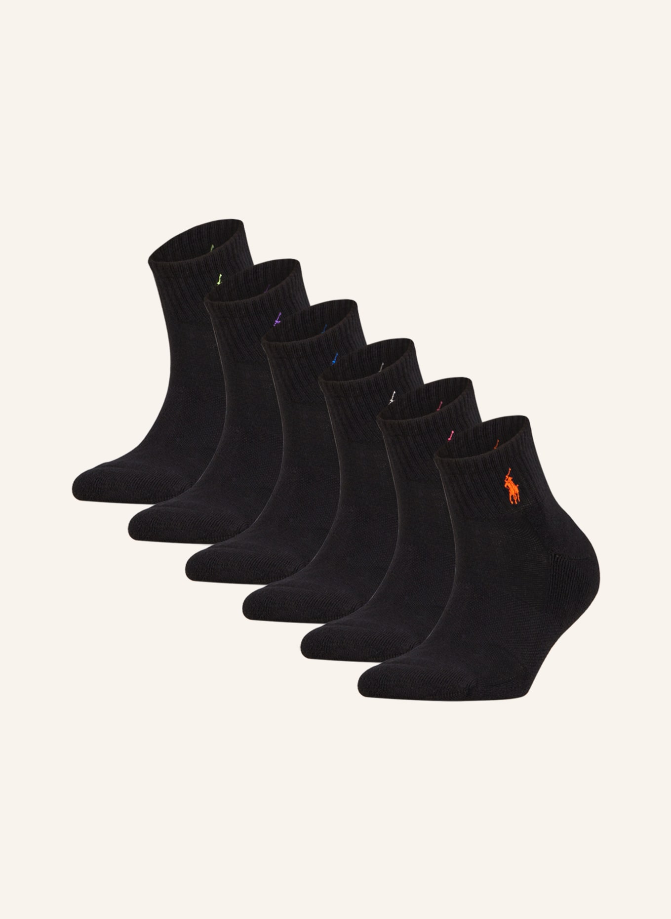 POLO RALPH LAUREN 6-pack socks, Color: 003 BLACK ASSORTED (Image 1)