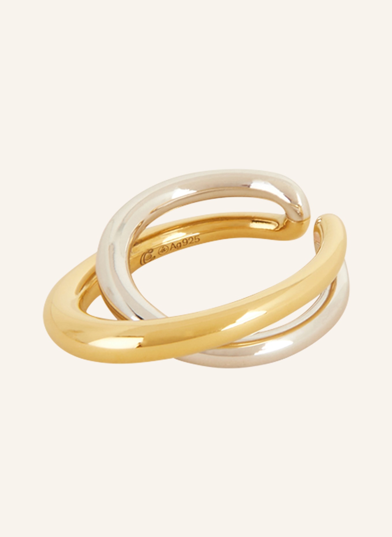 Charlotte CHESNAIS Ring BAGUE INITIAL, Color: GOLD/ SILVER (Image 1)