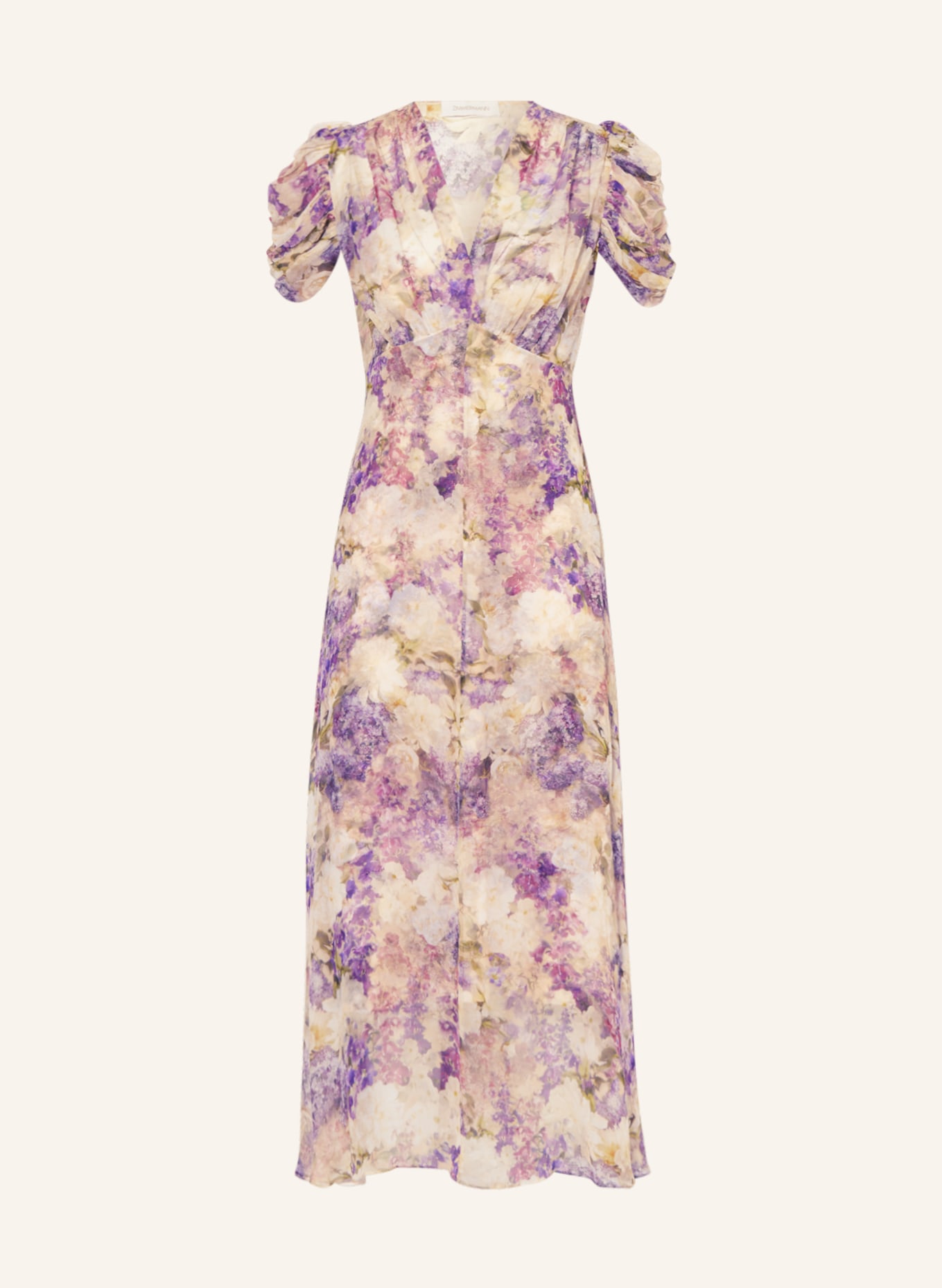 ZIMMERMANN Silk dress LYRICAL, Color: NUDE/ LIGHT PURPLE/ OLIVE (Image 1)