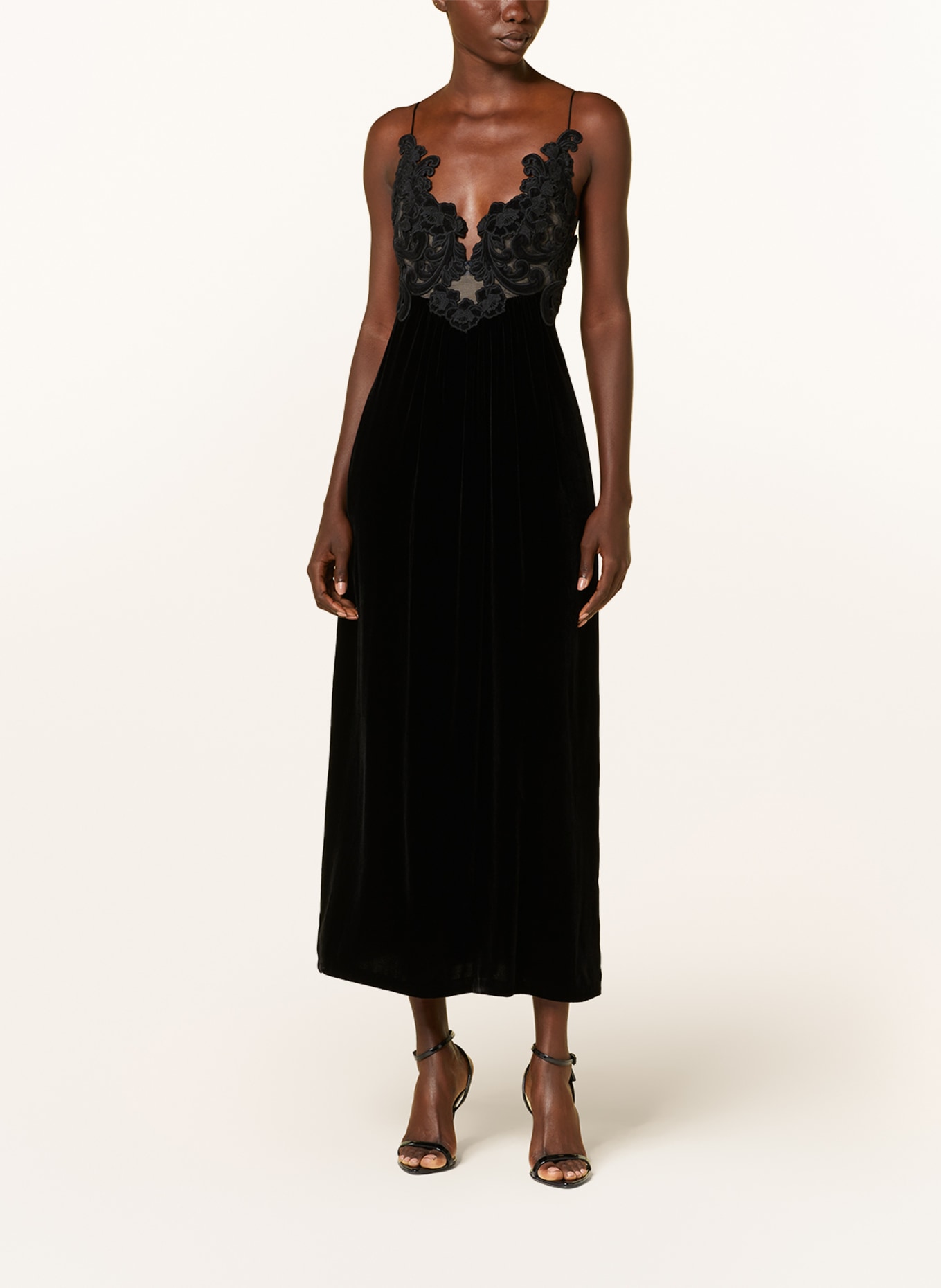 ZIMMERMANN Velvet dress SENSORY with lace, Color: BLACK (Image 2)