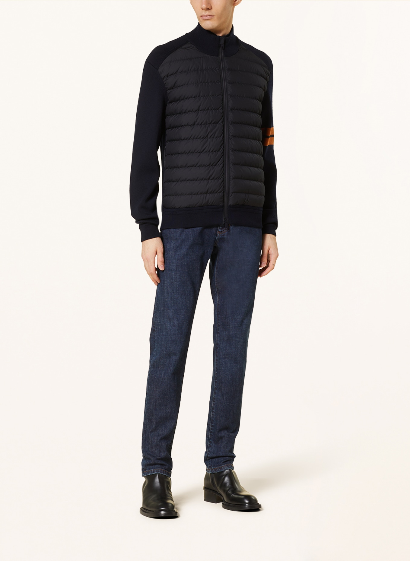 ZEGNA Down jacket in mixed materials, Color: DARK BLUE (Image 2)