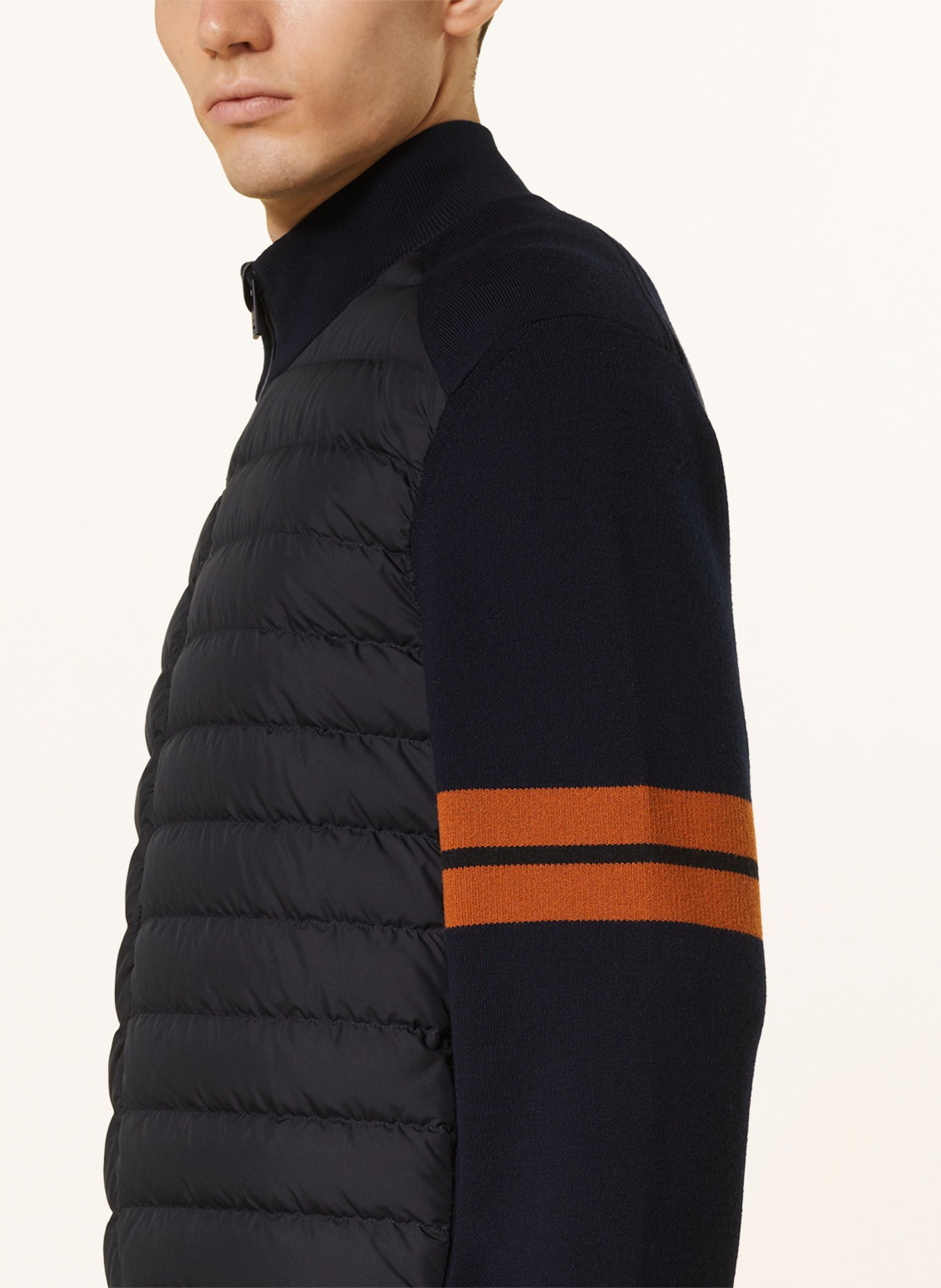 ZEGNA Down jacket in mixed materials, Color: DARK BLUE (Image 4)