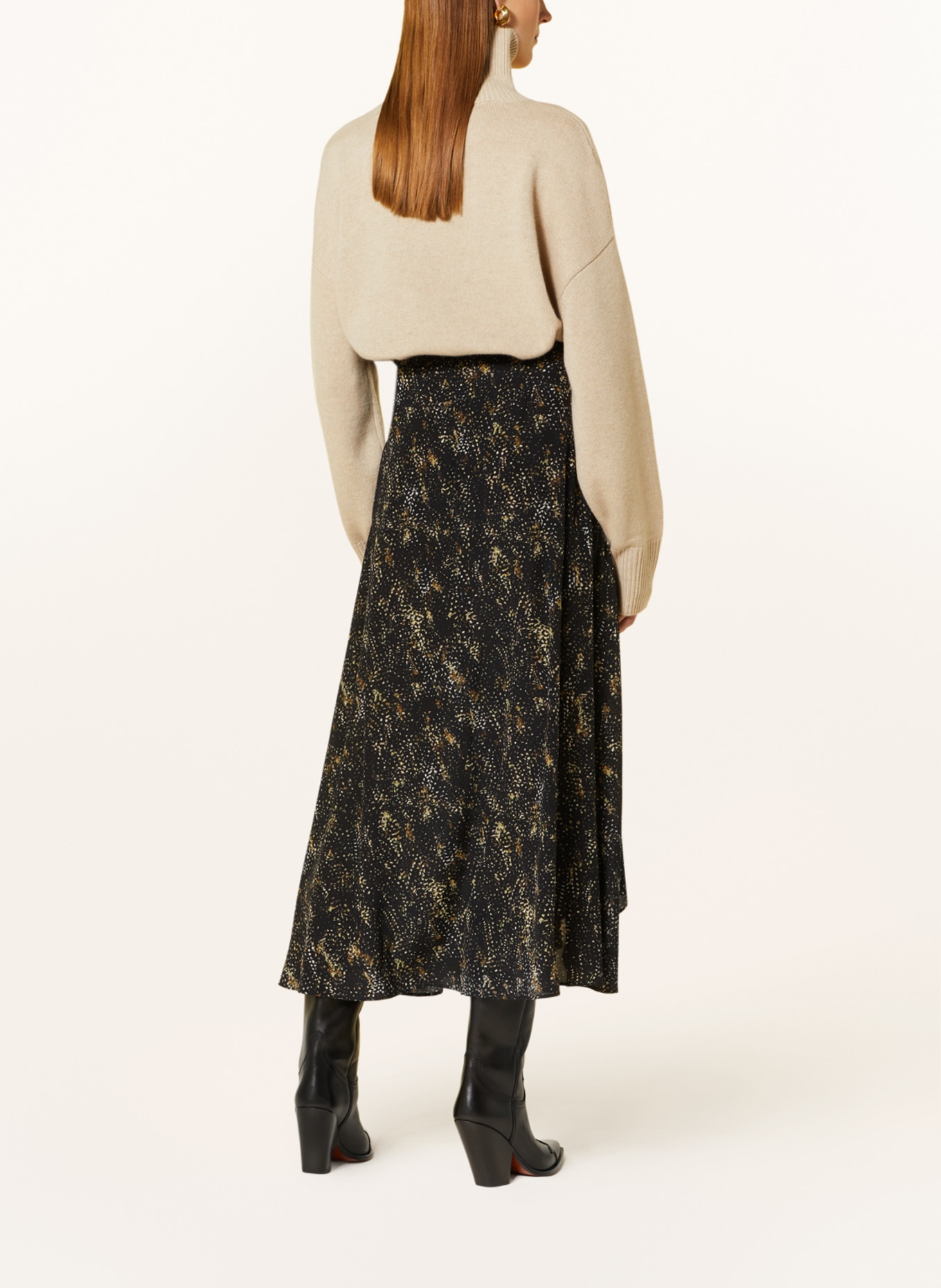 ISABEL MARANT Silk skirt, Color: BLACK/ CREAM/ YELLOW (Image 3)