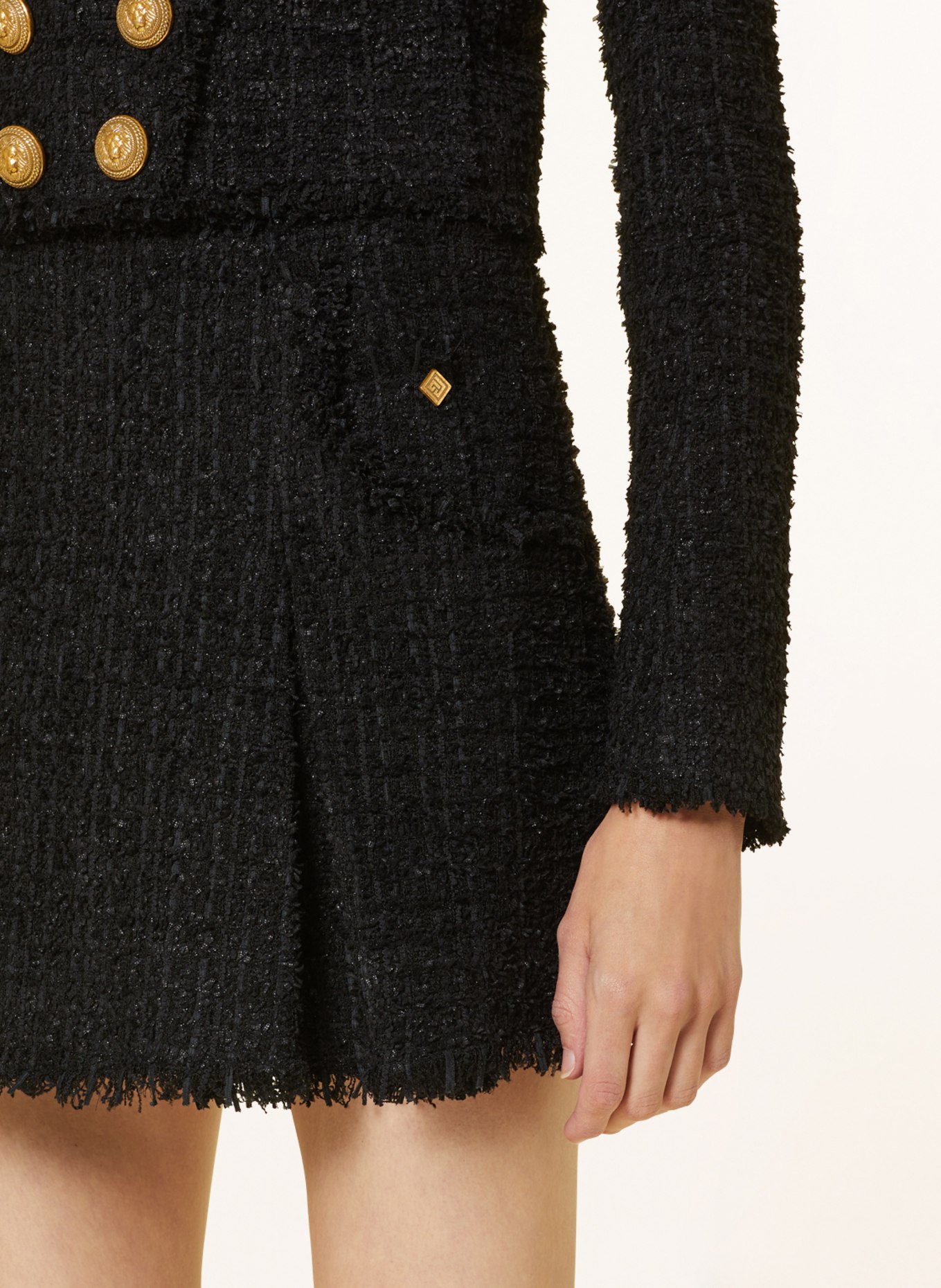 BALMAIN Spódnica z tweedu, Kolor: CZARNY (Obrazek 4)