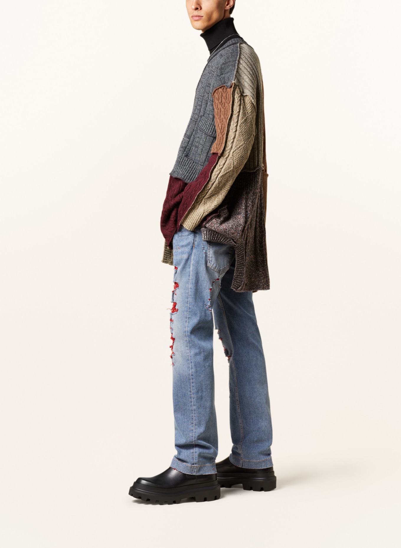 DOLCE & GABBANA Destroyed jeans regular fit, Color: S9001 VARIANTE ABBINATA (Image 4)