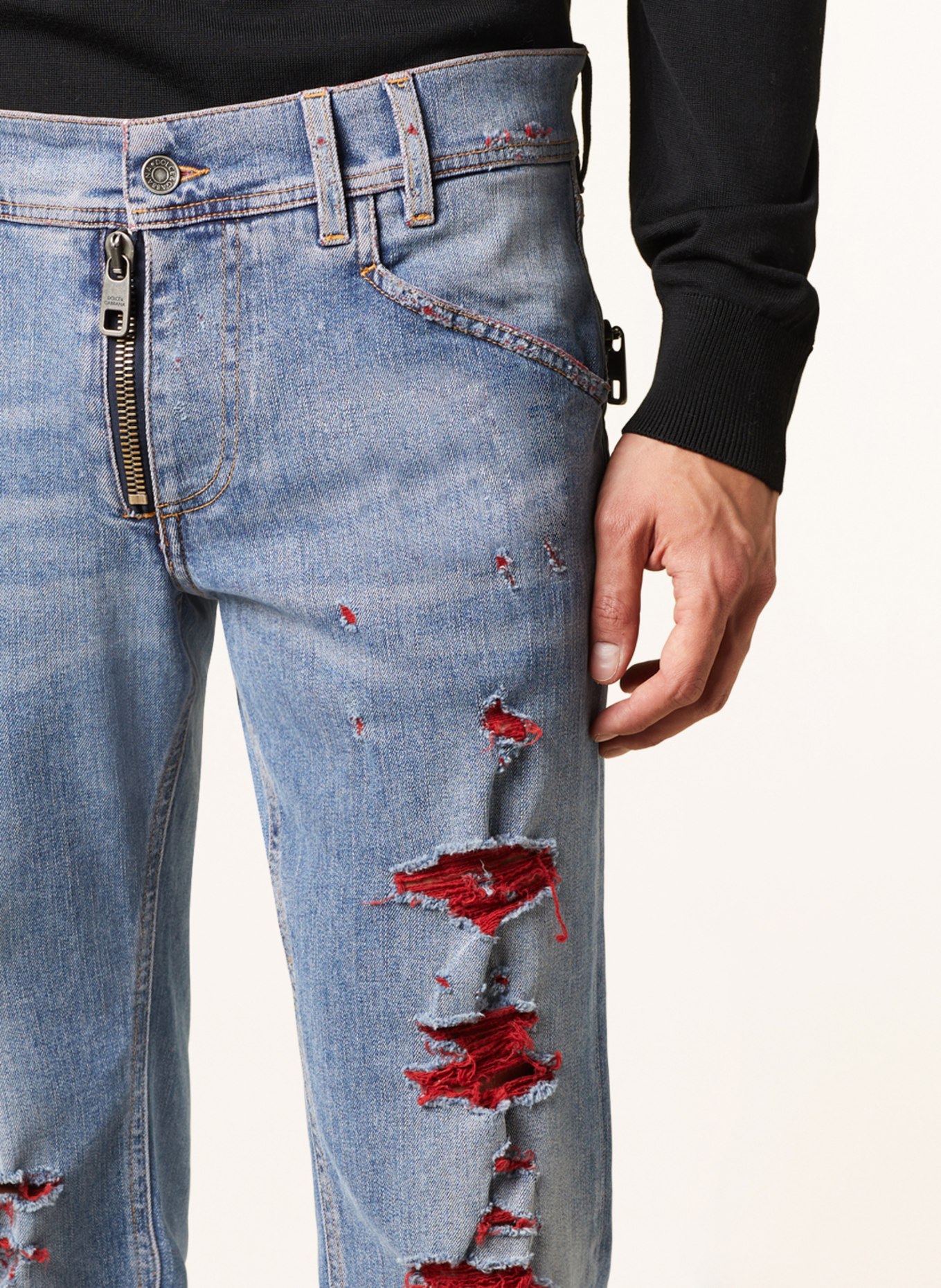 DOLCE & GABBANA Destroyed jeans regular fit, Color: S9001 VARIANTE ABBINATA (Image 5)