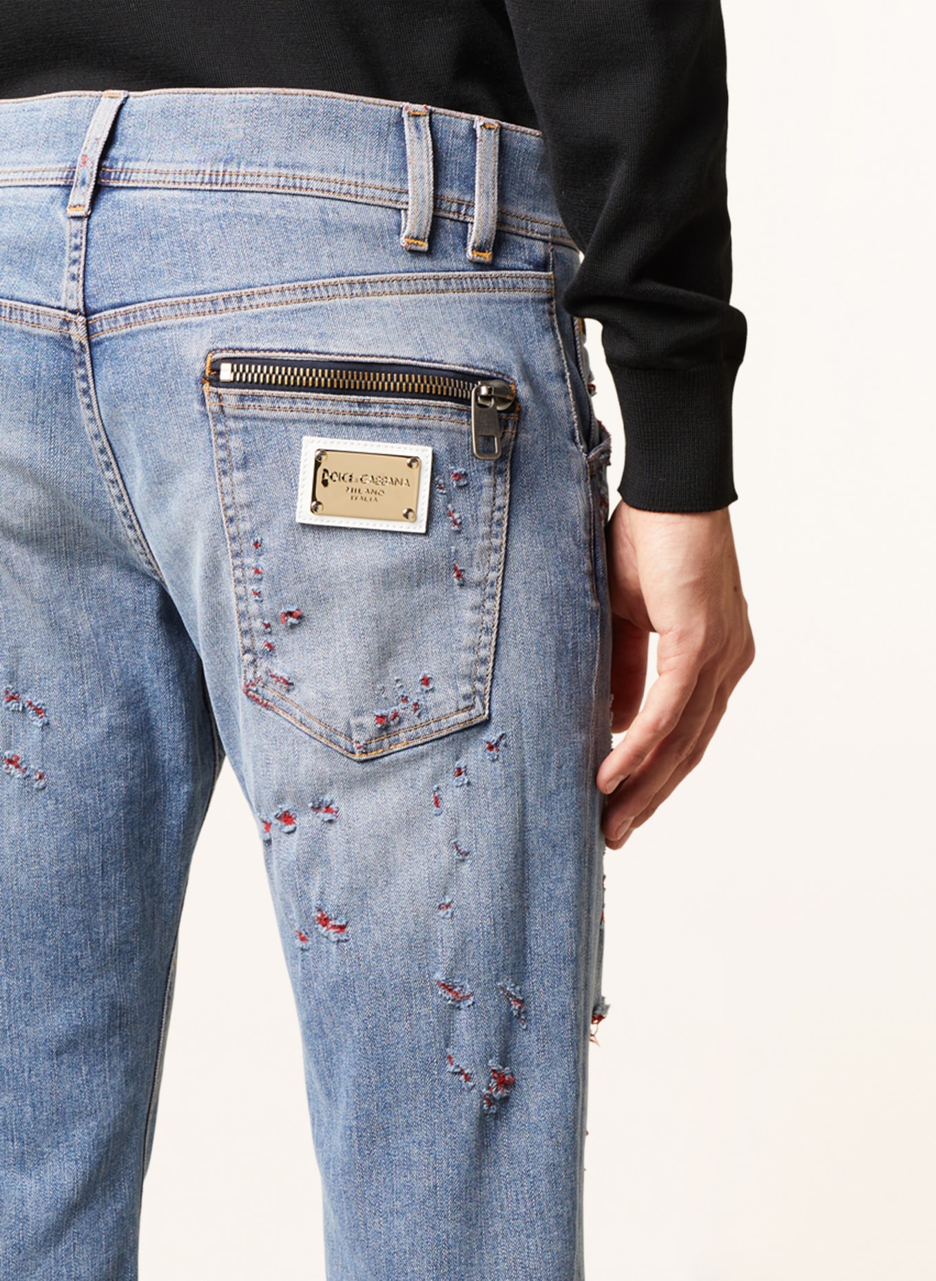 DOLCE & GABBANA Destroyed jeans regular fit, Color: S9001 VARIANTE ABBINATA (Image 6)