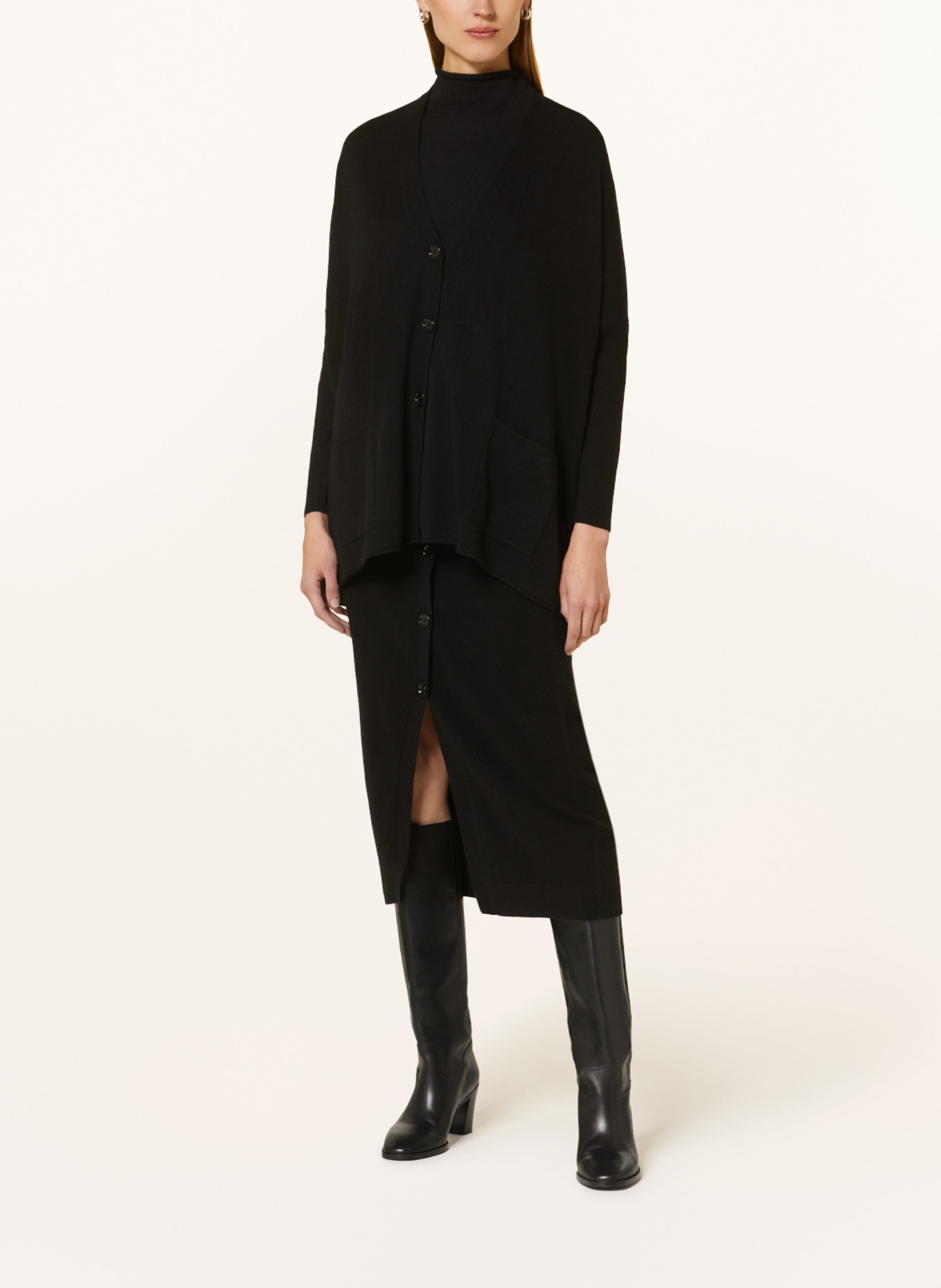 ALLUDE Cardigan with cashmere, Color: BLACK (Image 2)