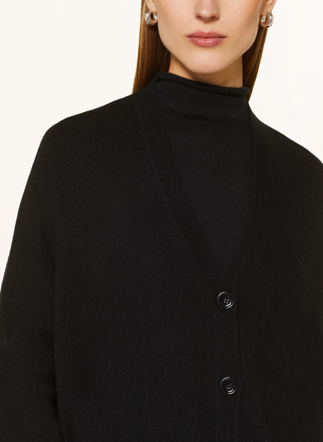 ALLUDE Cardigan with cashmere, Color: BLACK (Image 4)