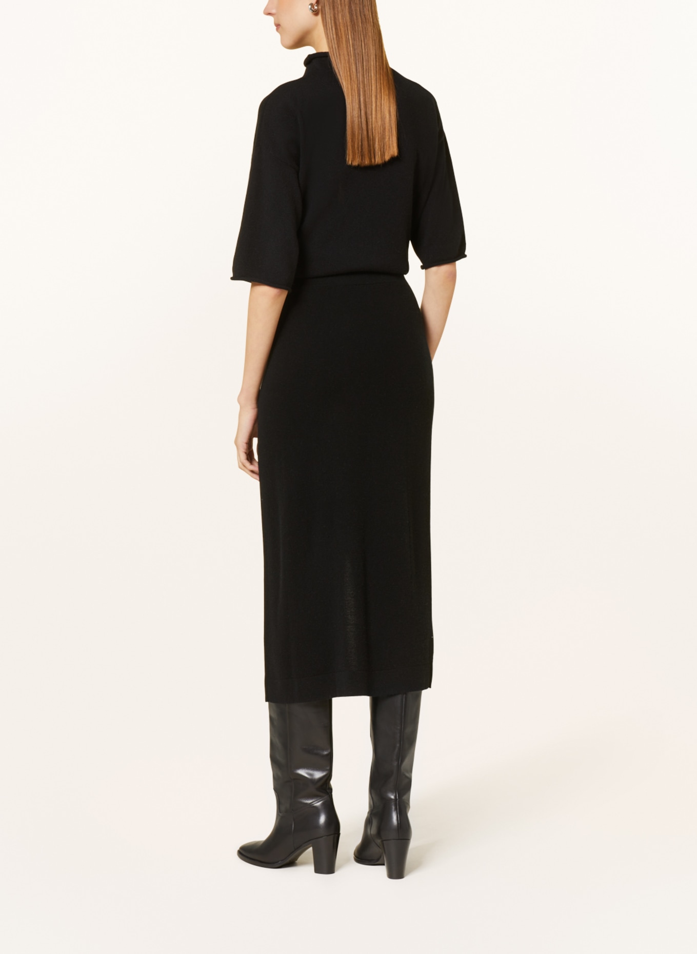 ALLUDE Knit skirt with cashmere, Color: BLACK (Image 3)