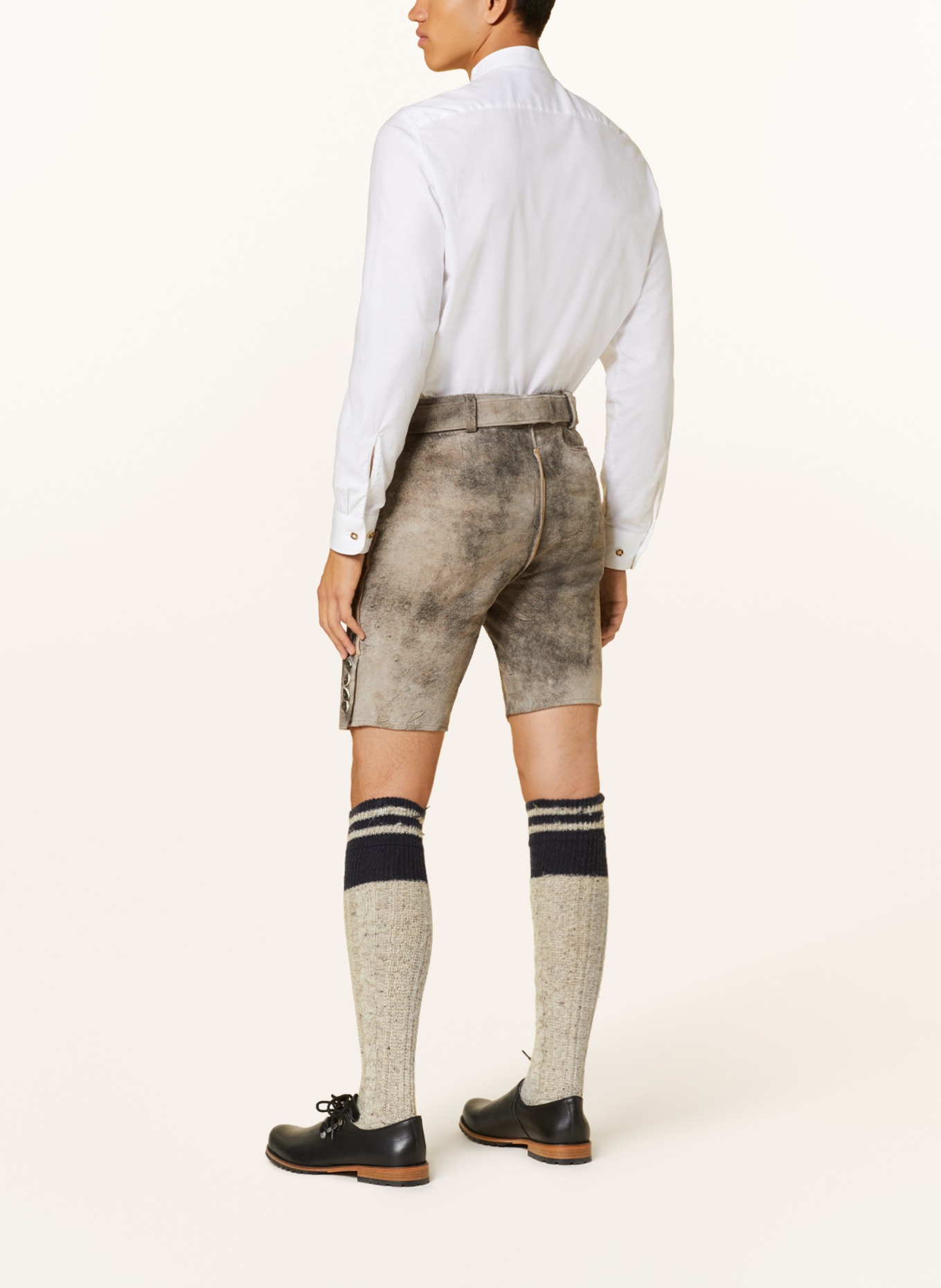 Spieth & Wensky Spodnie skórzane w stylu ludowym, Kolor: KREMOWY/ CIEMNOBRĄZOWY/ CZARNY (Obrazek 3)