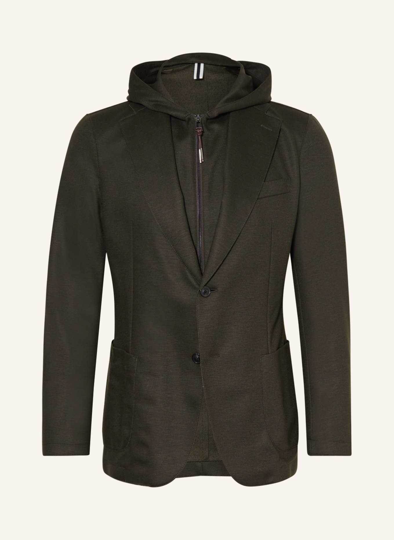 windsor. Suit jacket GILO slim fit with detachable hood, Color: DARK GREEN (Image 1)