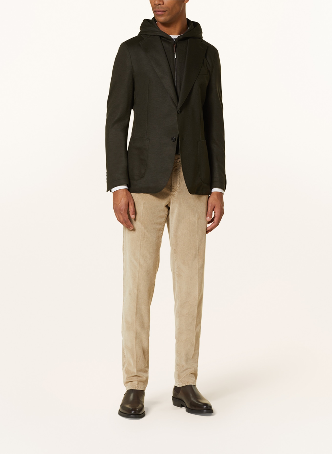 windsor. Suit jacket GILO slim fit with detachable hood, Color: DARK GREEN (Image 2)