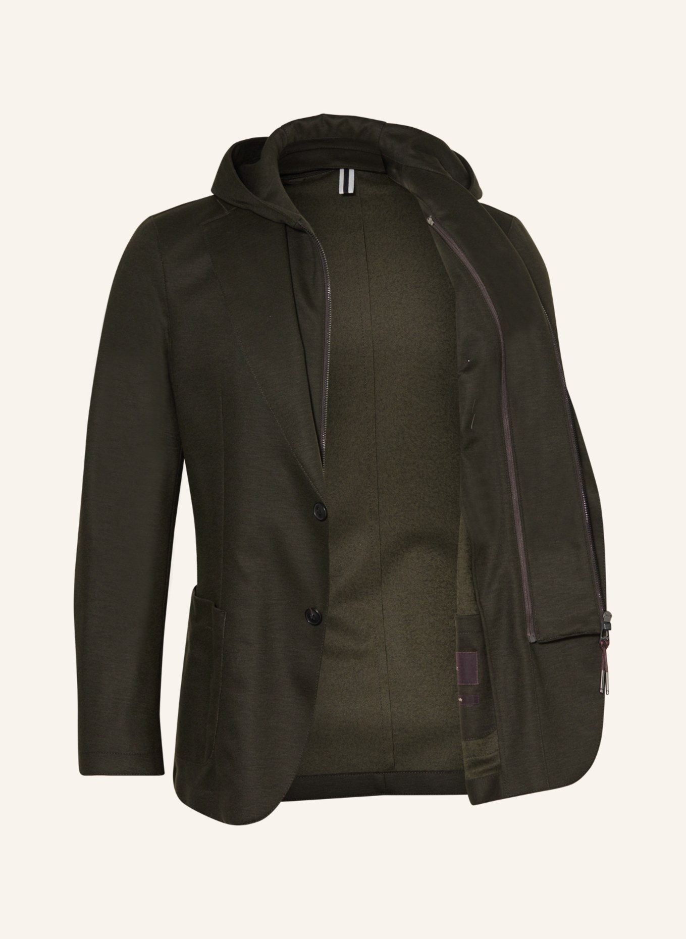 windsor. Suit jacket GILO slim fit with detachable hood, Color: DARK GREEN (Image 5)