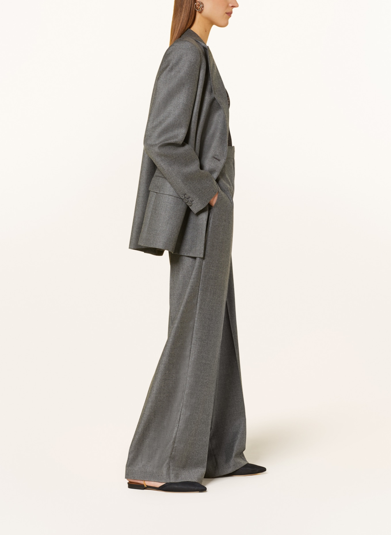 FENDI Wide leg trousers, Color: GRAY (Image 4)