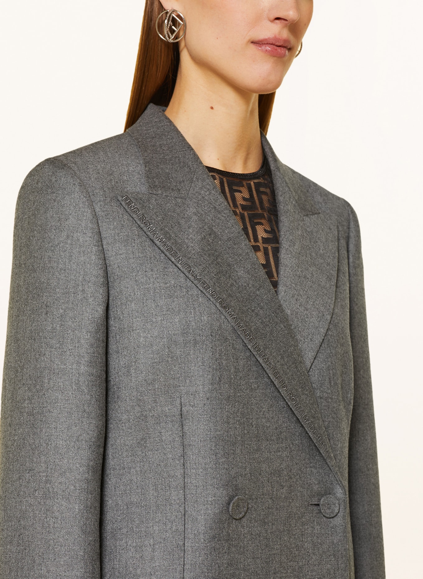 FENDI Long blazer, Color: GRAY (Image 4)
