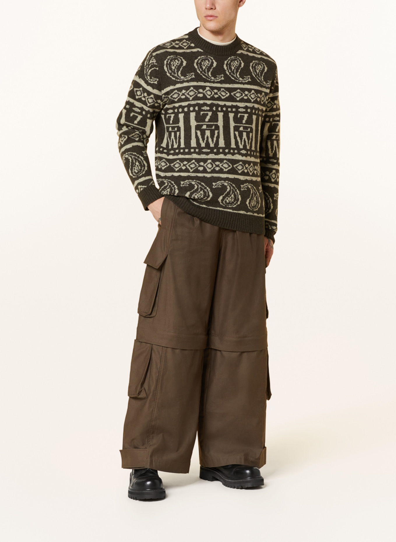 HOLZWEILER Sweater DERY, Color: DARK GREEN/ CREAM (Image 2)