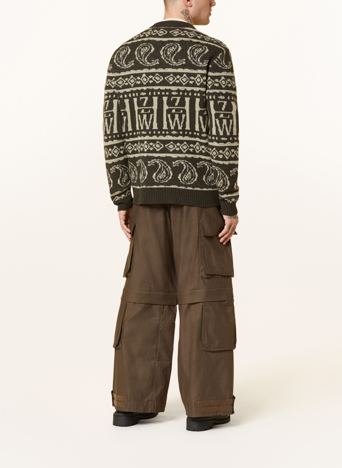 HOLZWEILER Sweater DERY, Color: DARK GREEN/ CREAM (Image 3)