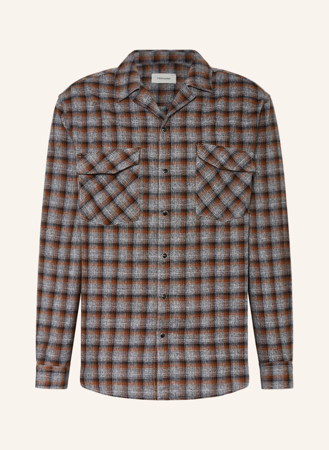 HOLZWEILER Shirt ELJA Comfort Fit, Color: BROWN/ BLACK/ LIGHT GRAY (Image 1)