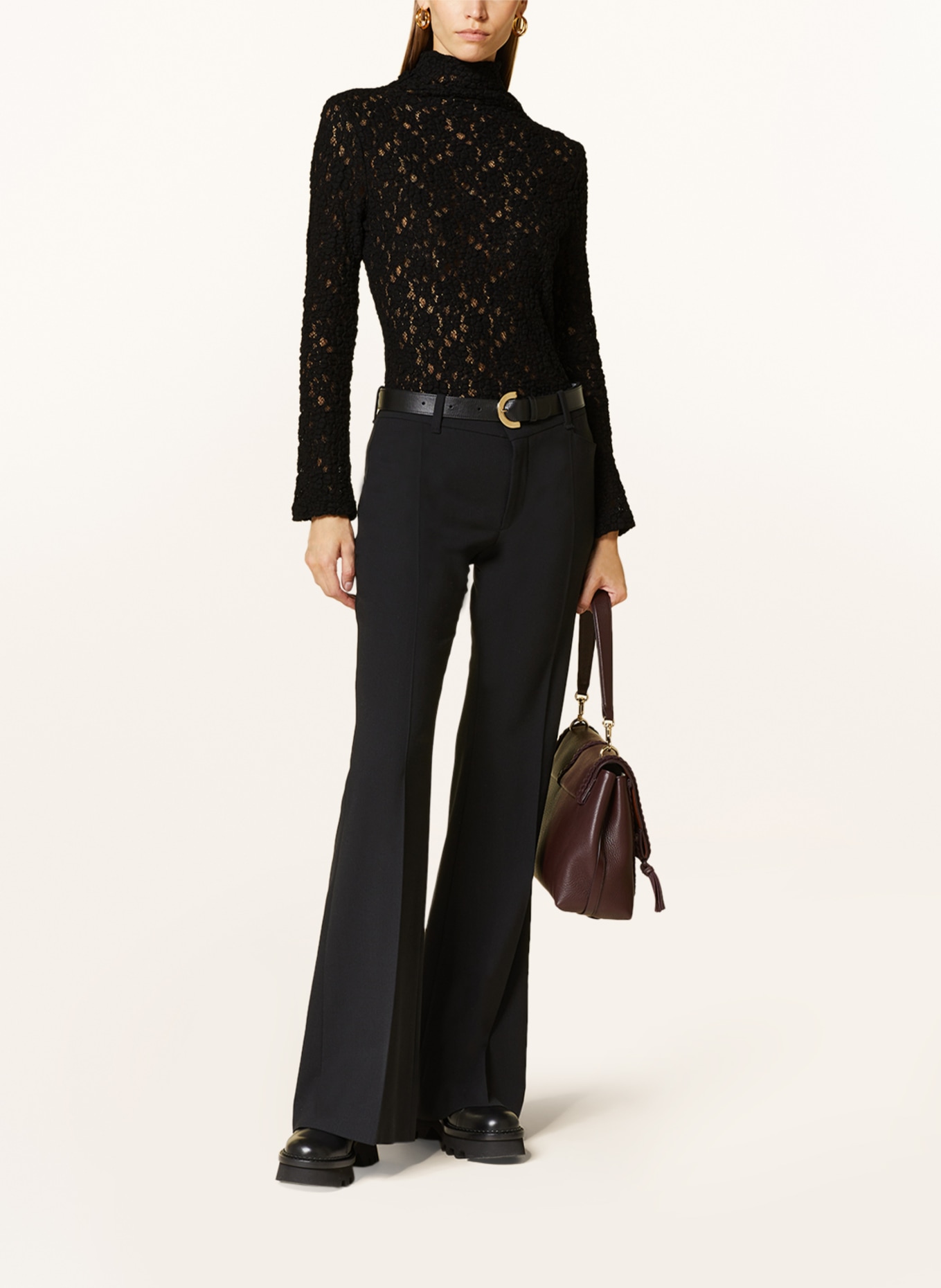 Chloé Long sleeve shirt made of lace, Color: BLACK (Image 2)
