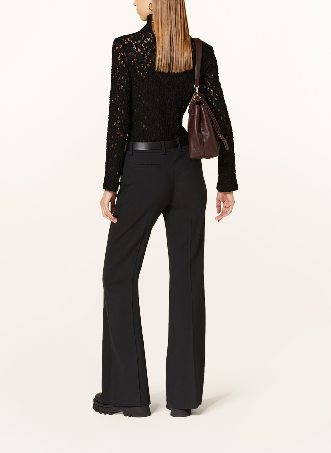Chloé Long sleeve shirt made of lace, Color: BLACK (Image 3)