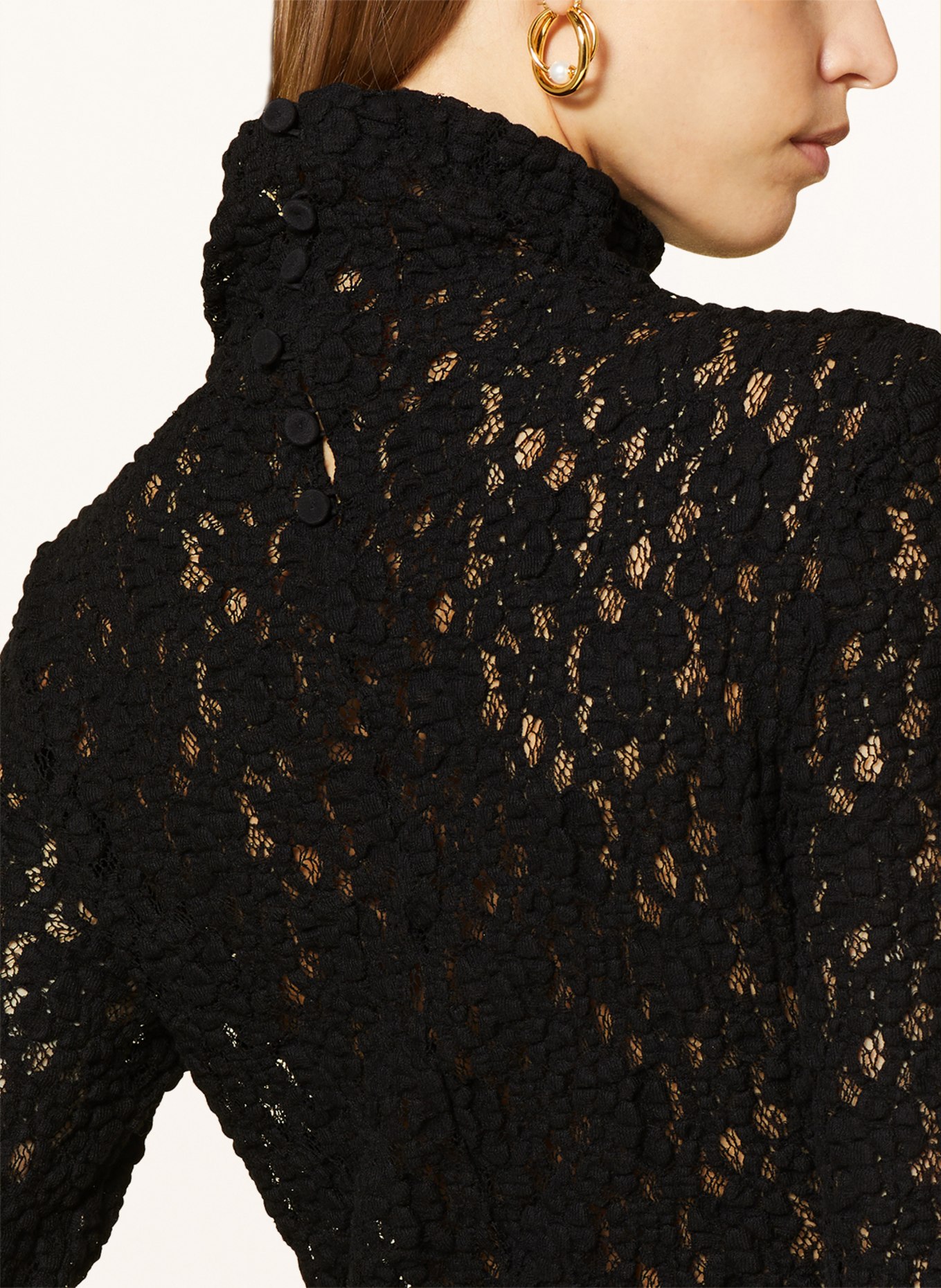 Chloé Long sleeve shirt made of lace, Color: BLACK (Image 4)