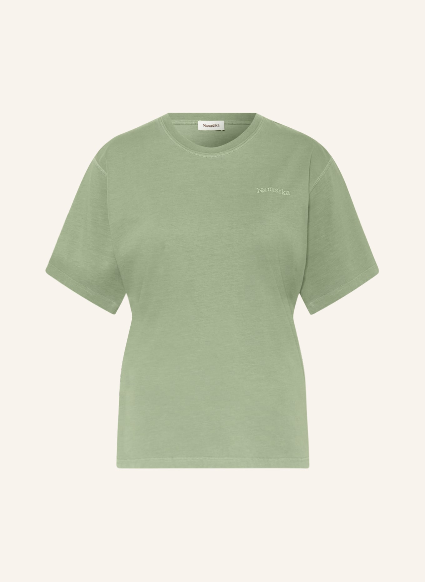 Nanushka Oversized tričko REECE, Barva: SVĚTLE ZELENÁ (Obrázek 1)
