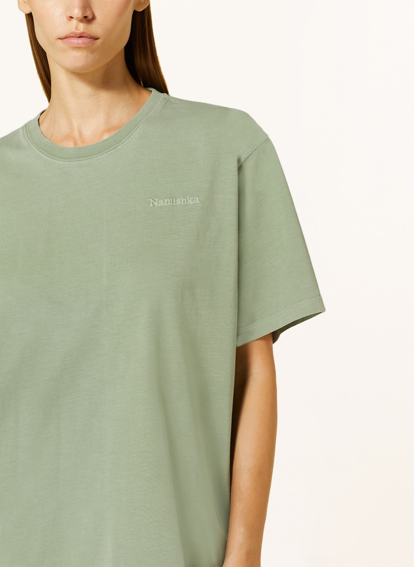 Nanushka Oversized shirt REECE, Color: LIGHT GREEN (Image 4)
