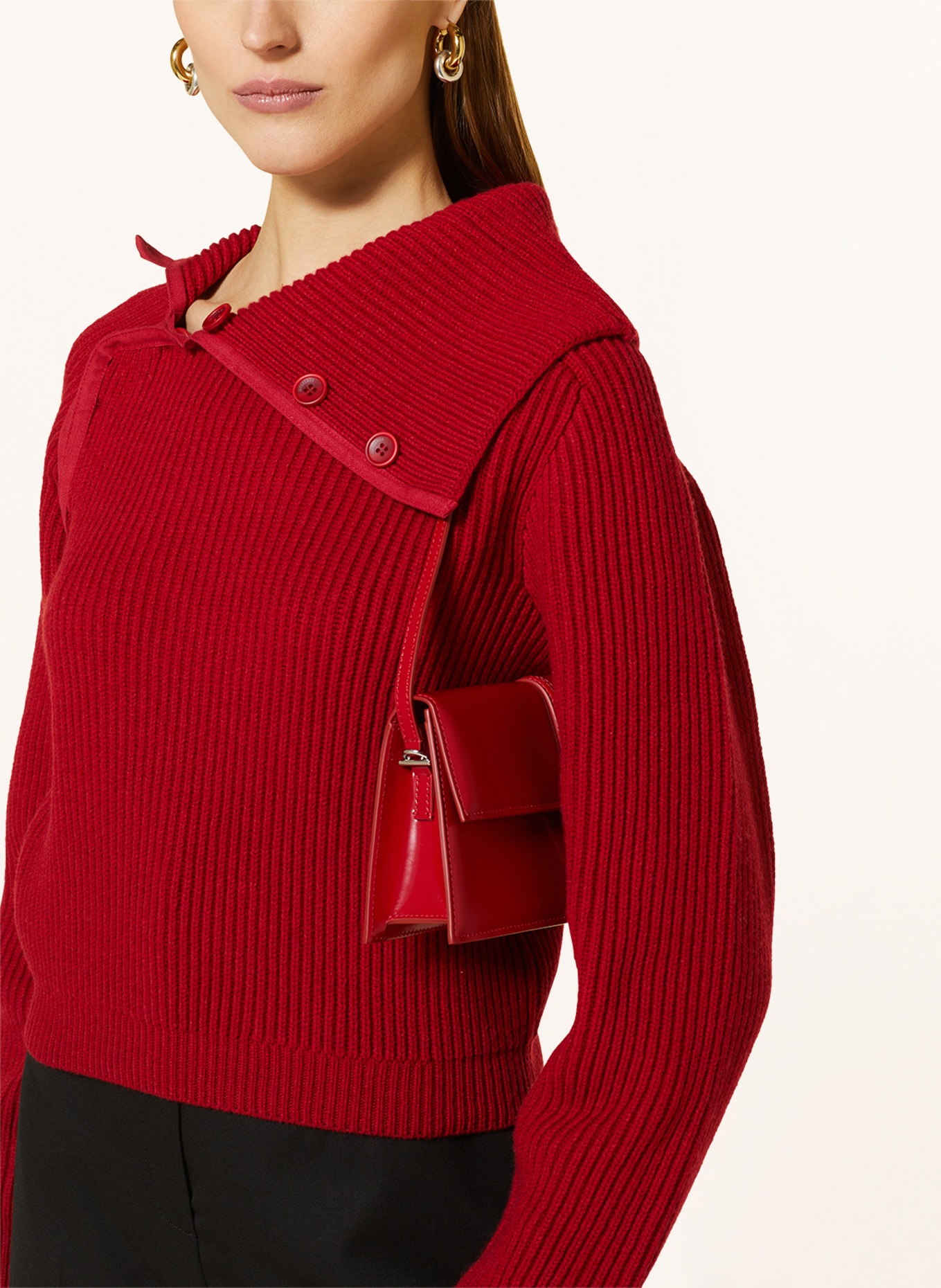 JACQUEMUS Sweater LA MAILLE VEGA, Color: RED (Image 4)