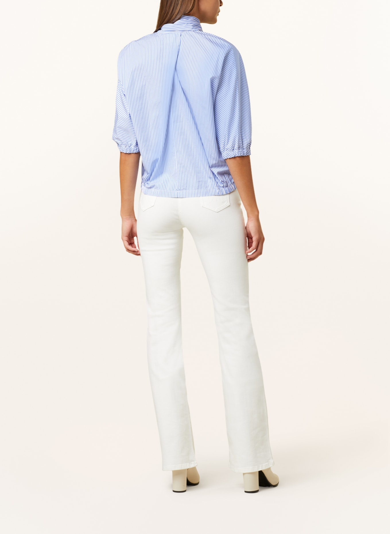 TONNO & PANNA Bow-tie blouse with 3/4 sleeves, Color: BLUE/ WHITE (Image 3)